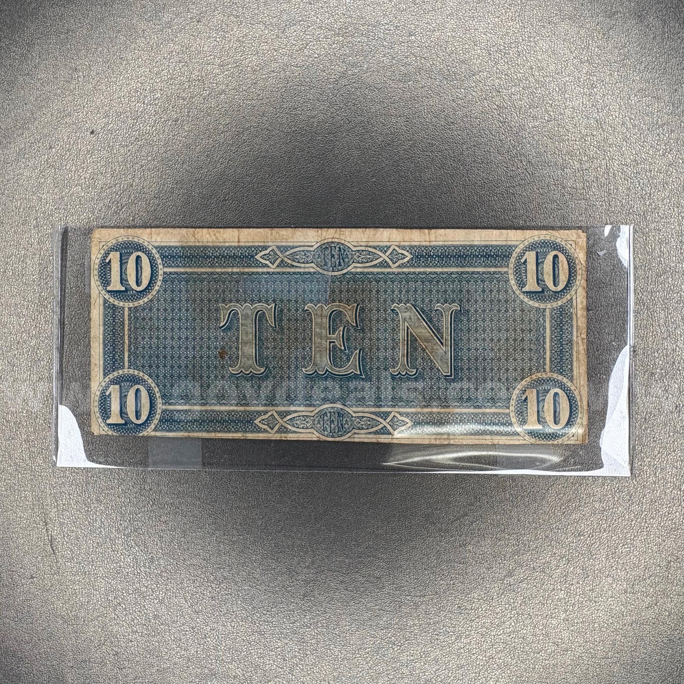 Ten Dollar Confederate Bill   Government Surplus Auction - Photo #2