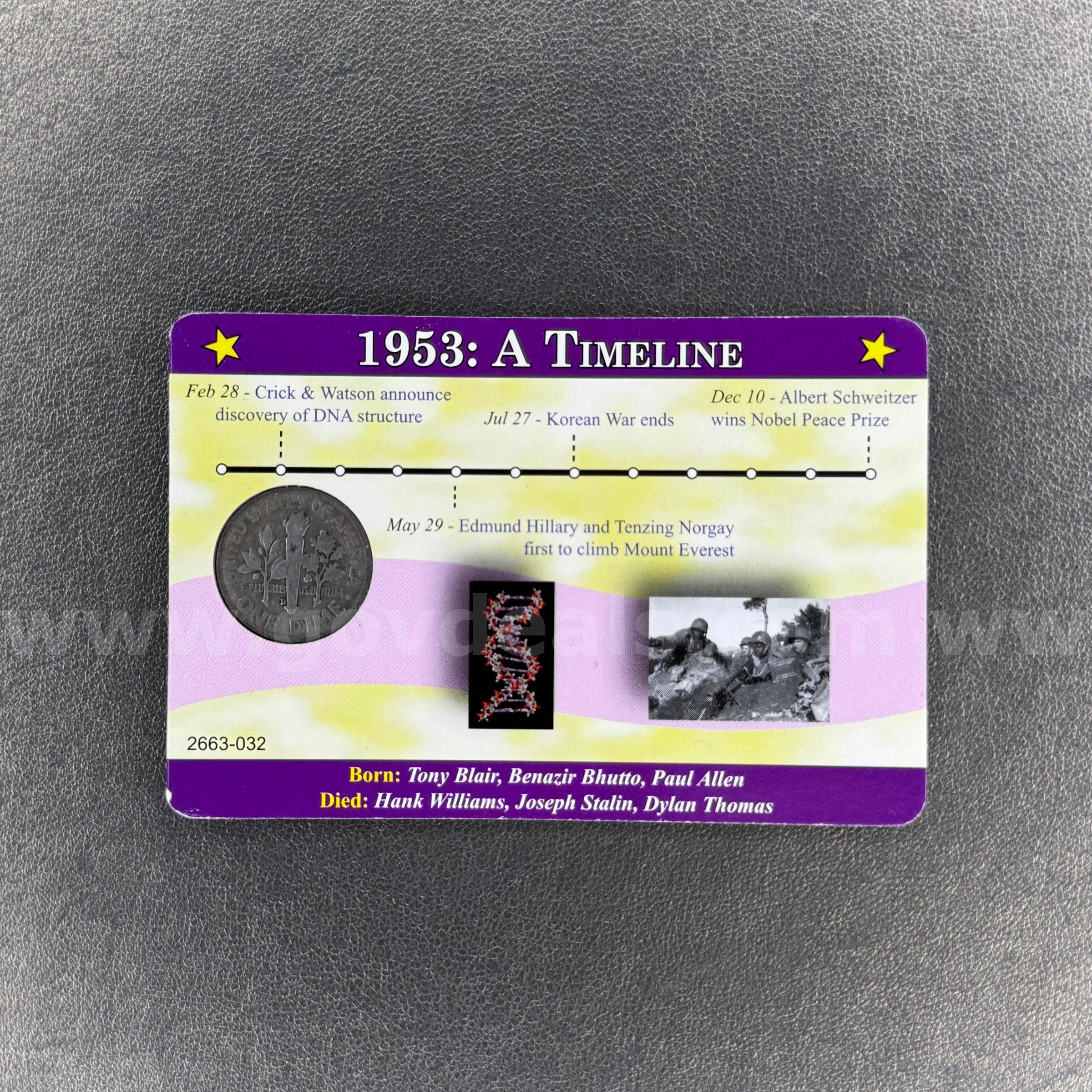 1953 Silver Roosevelt Dime   Government Surplus Auction - Photo #2