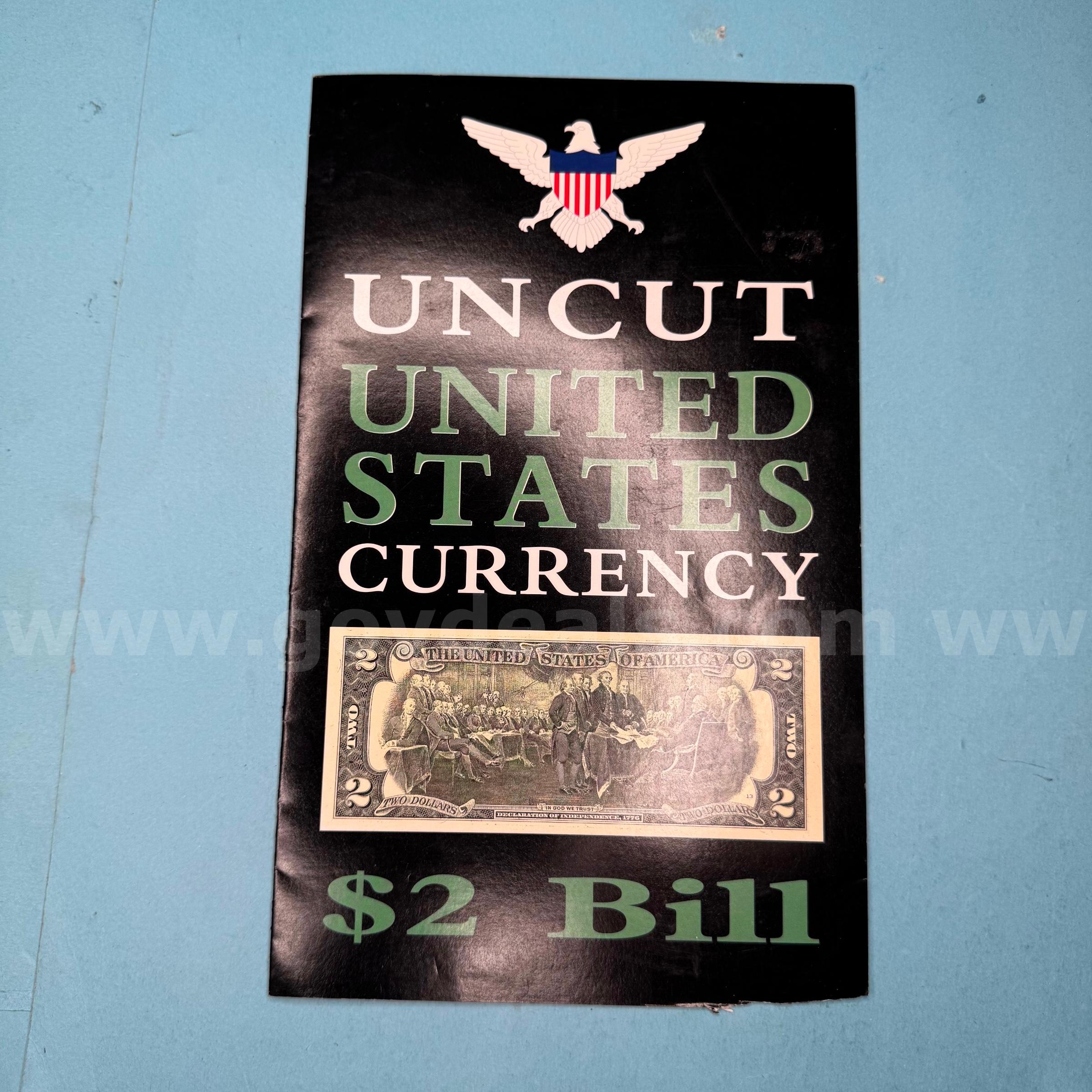 Uncut United States Currency $2 Bill Collection   Government Surplus Auction - Primary Photo