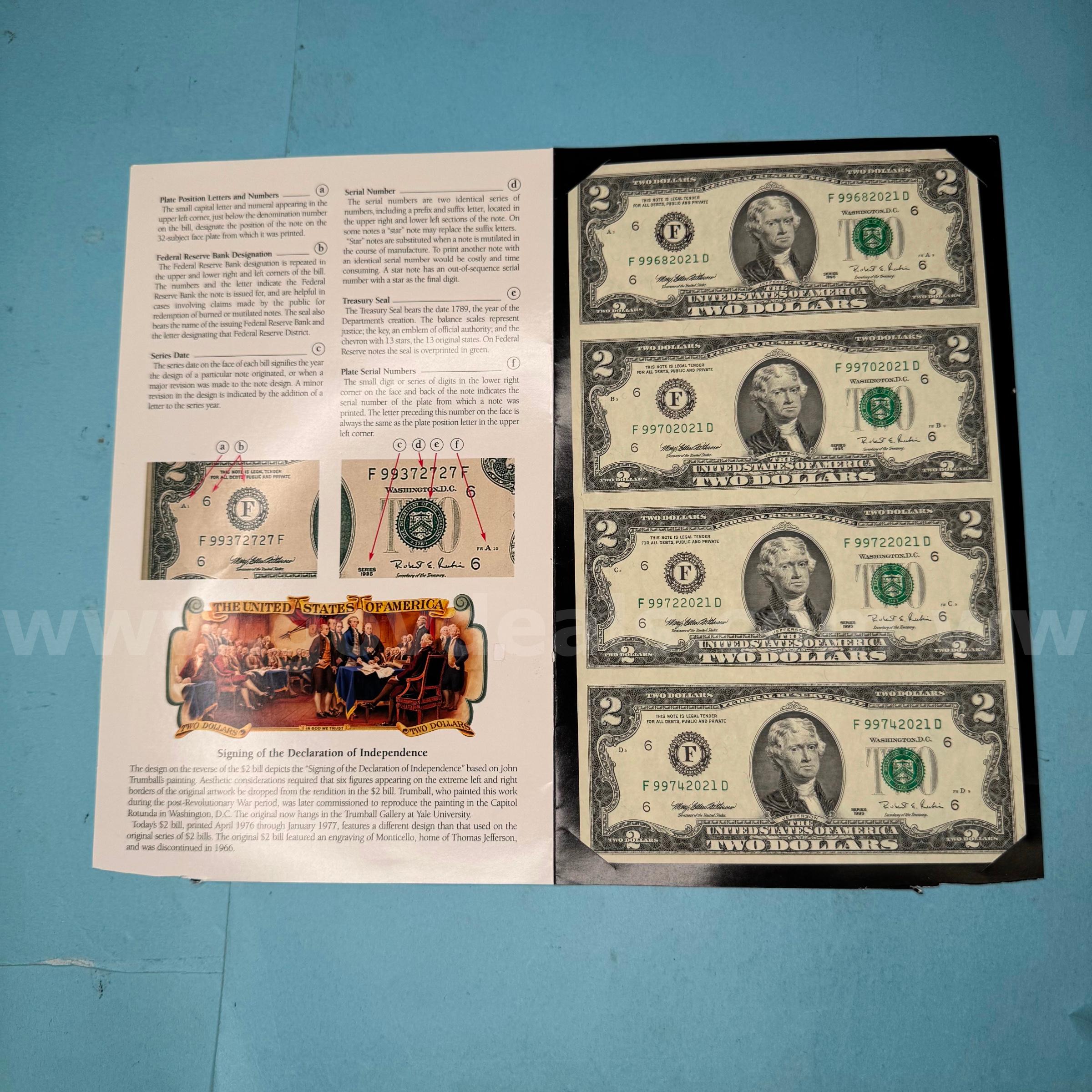 Uncut United States Currency $2 Bill Collection   Government Surplus Auction - Photo #2