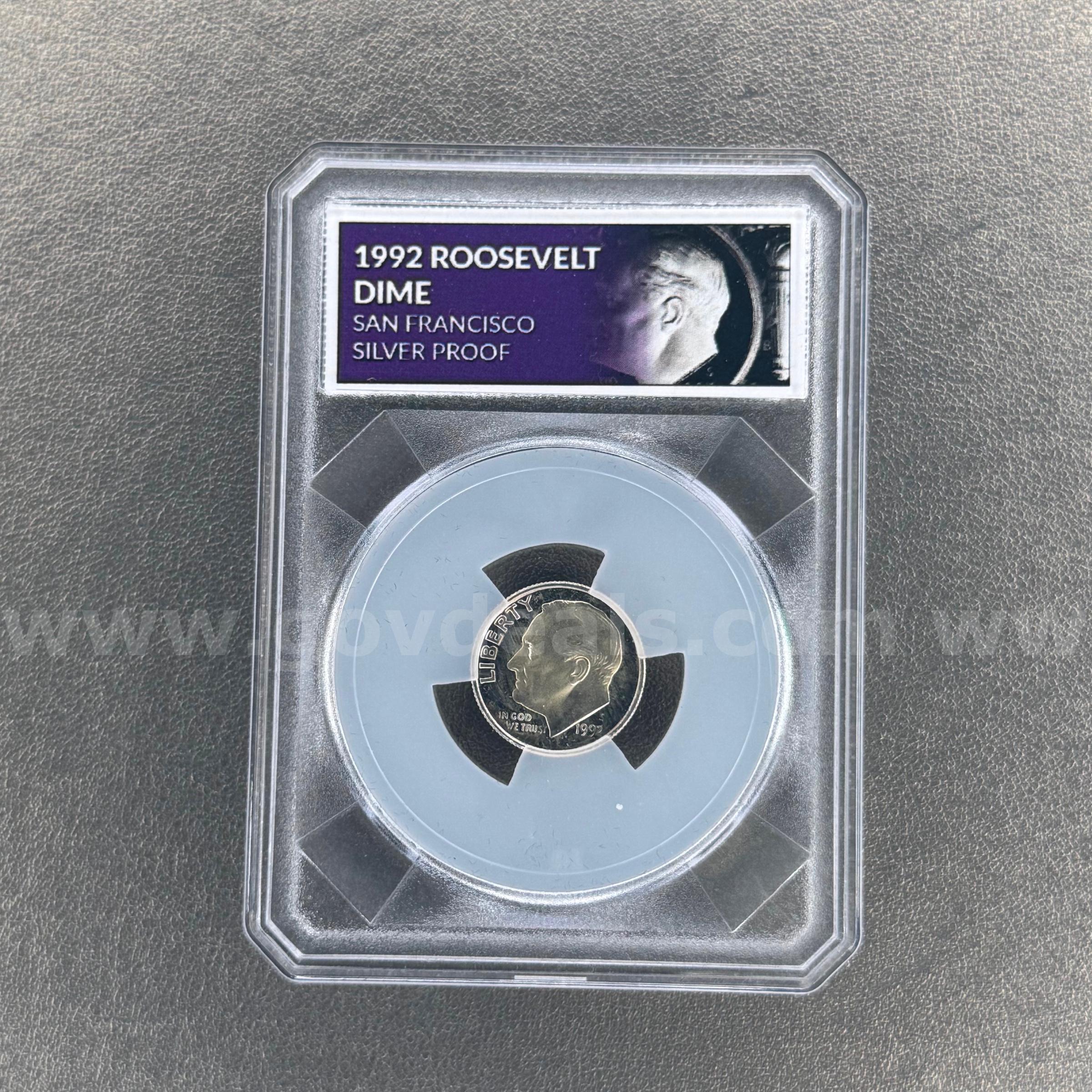 1992 Roosevelt Dime San Francisco Silver Proof   Government Surplus Auction - Primary Photo