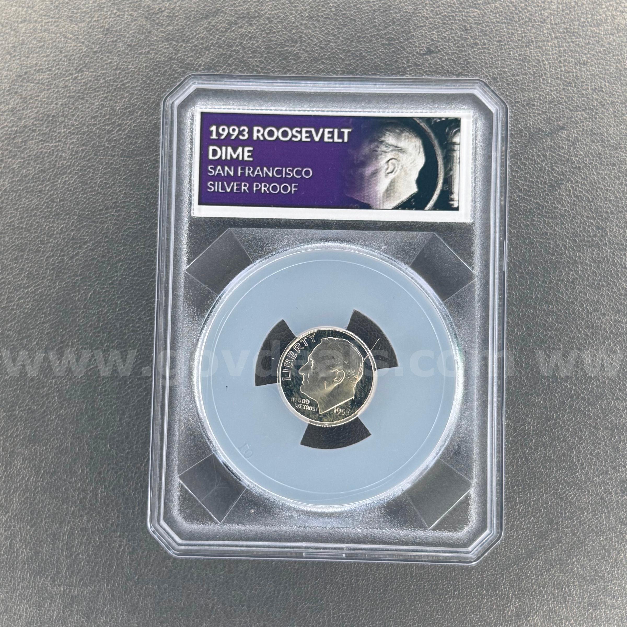 1993 Roosevelt Dime San Francisco Silver Proof   Government Surplus Auction - Primary Photo