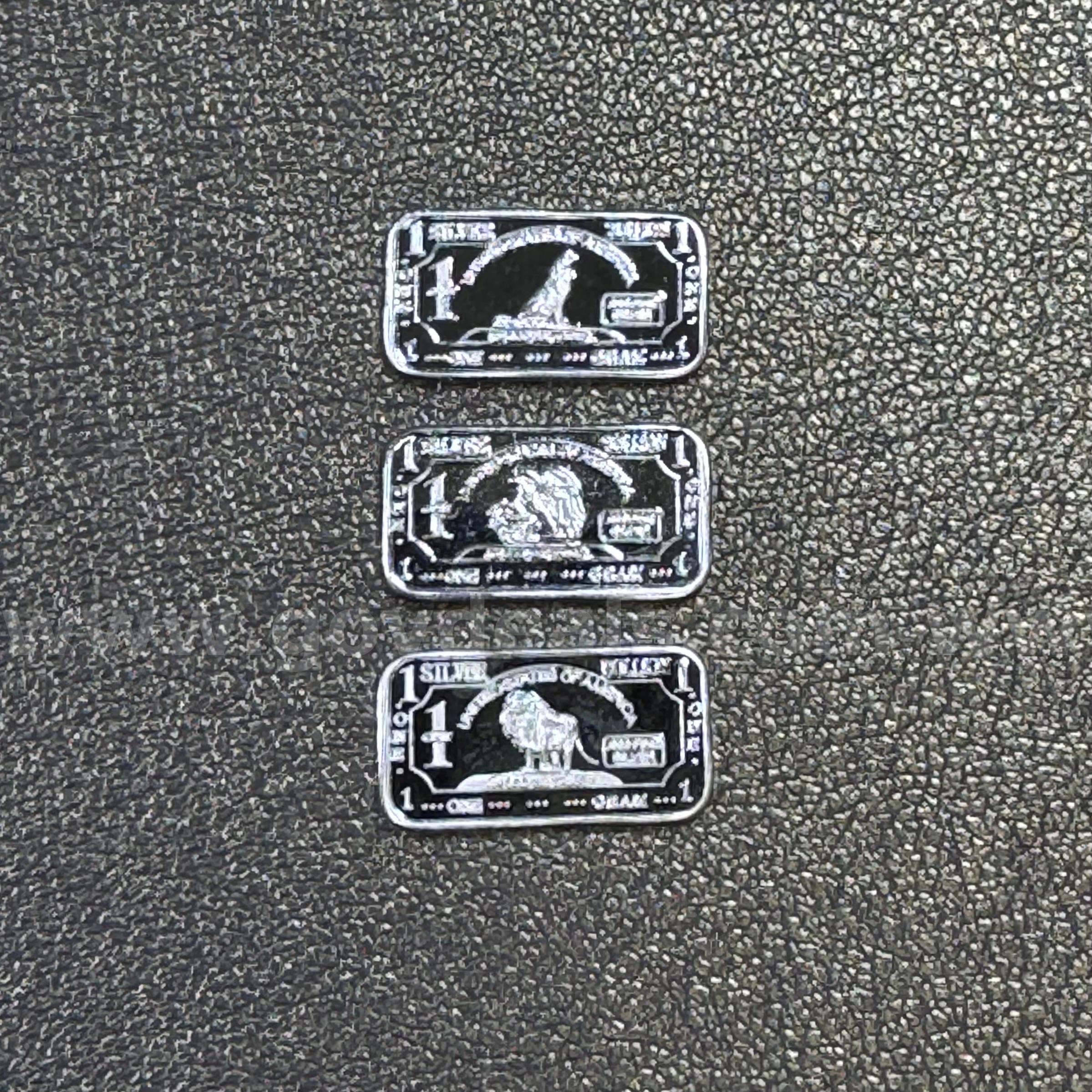 Set of 3 Silver Bar - Wolf, Eagle & Lion   Government Surplus Auction - Primary Photo