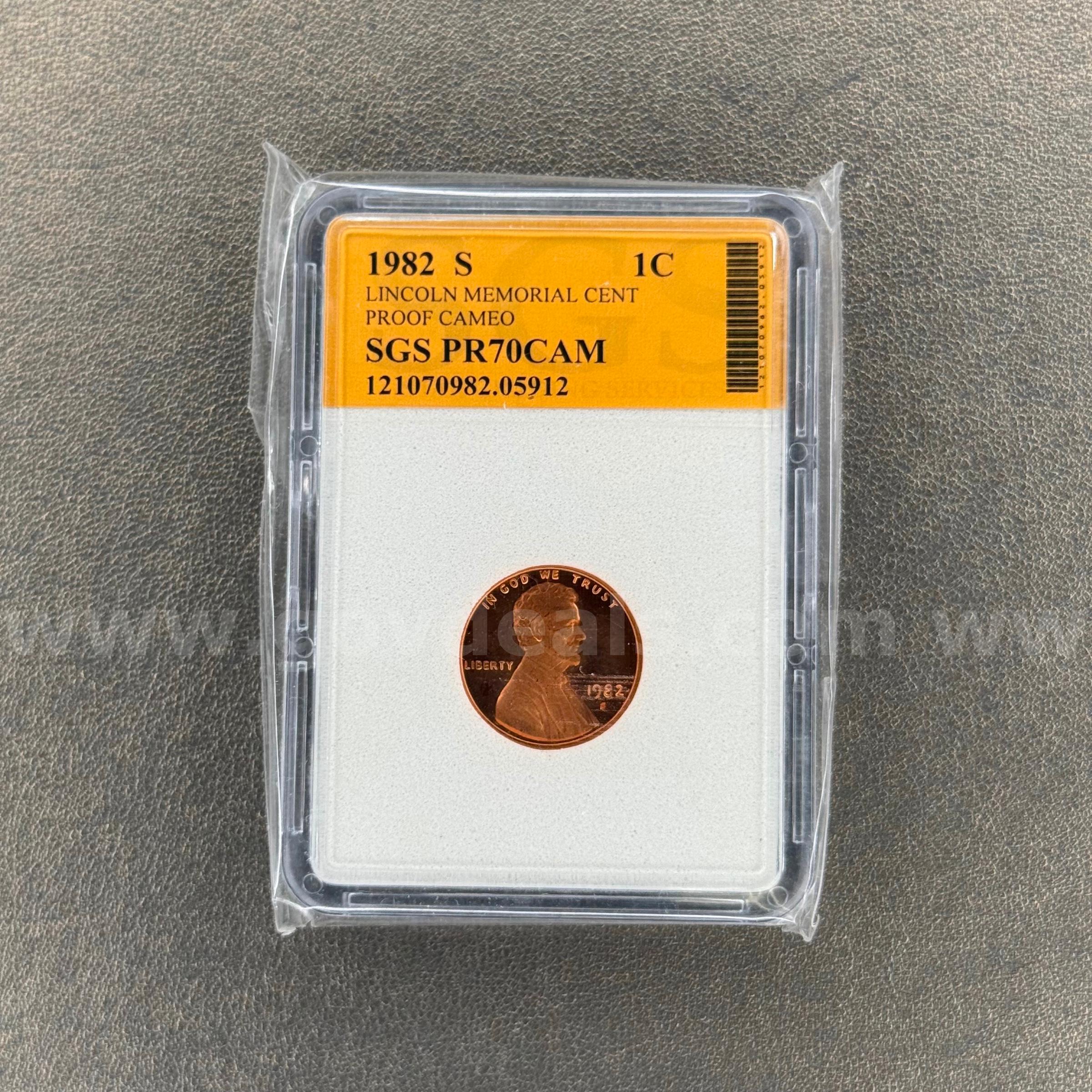 1982 S PR70 Lincoln Memorial Cent   Government Surplus Auction - Primary Photo