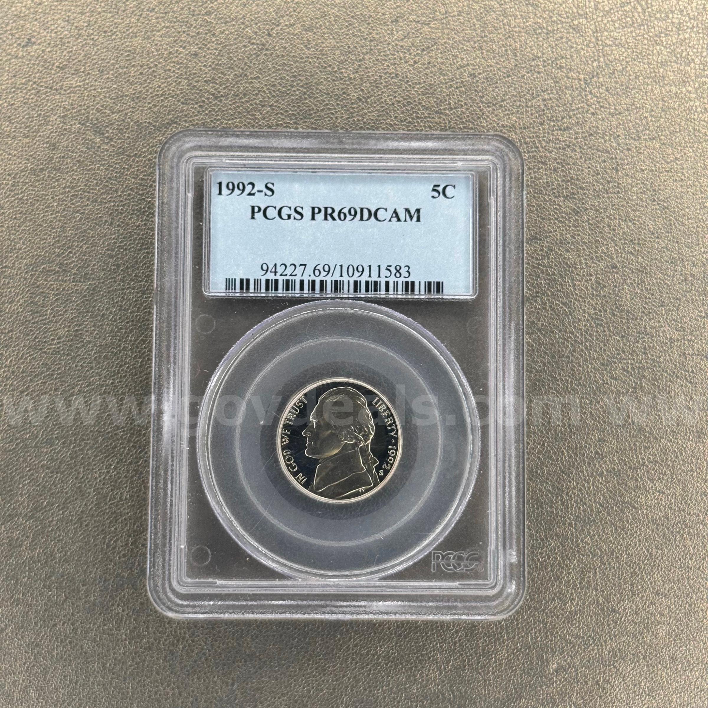 1992-S PR69 Nickel   Government Surplus Auction - Primary Photo