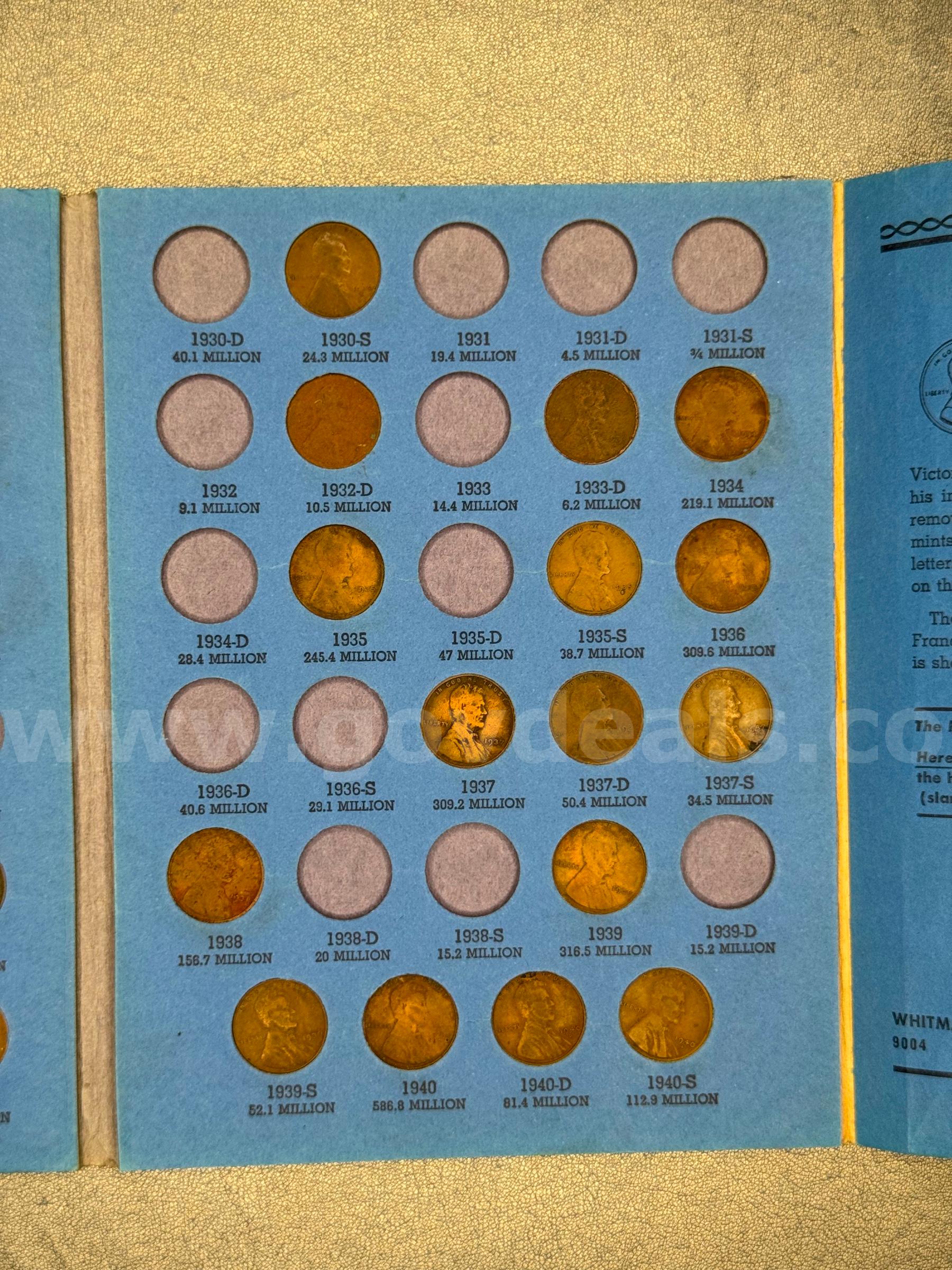 1909-1940 Lincoln Cent Collection   Government Surplus Auction - Photo #3