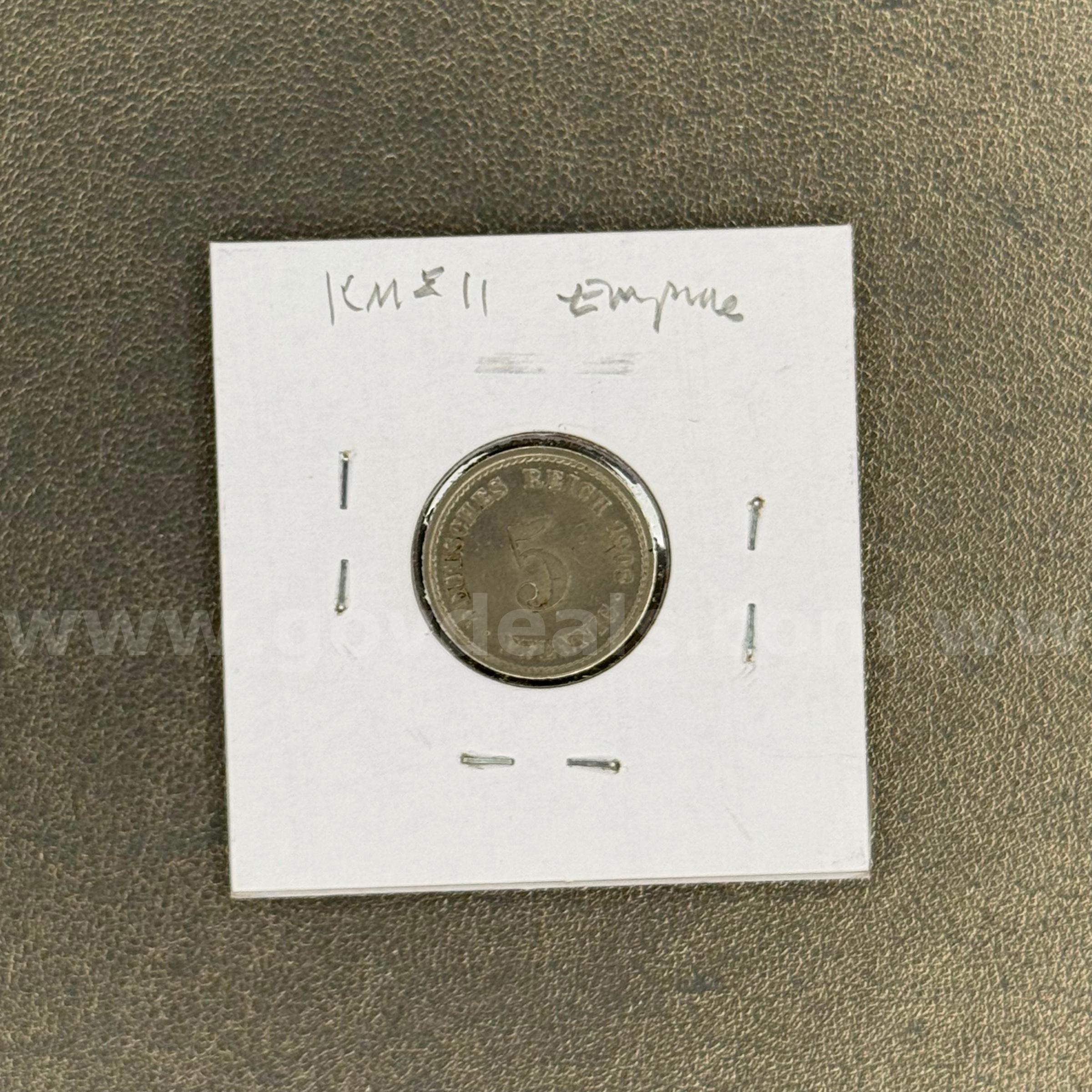 1908 F Germany 5 Pfenning   Government Surplus Auction - Photo #2
