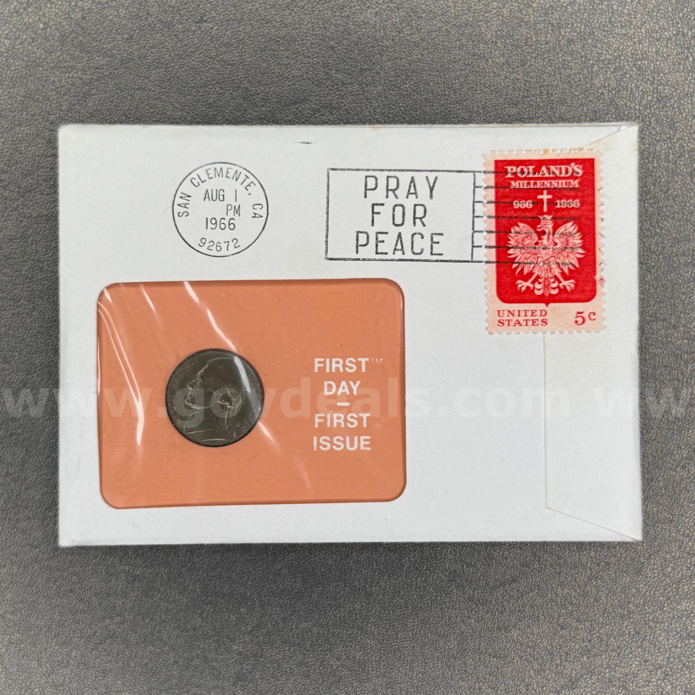 1966 First Day First Issue Penny in Envelope   Government Surplus Auction - Primary Photo
