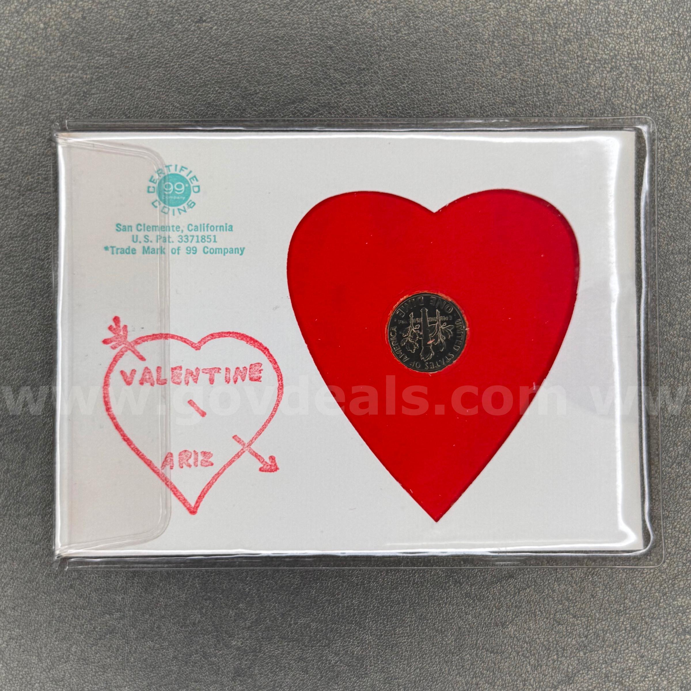 1973 Valentine Arizona Dime in Envelope   Government Surplus Auction - Photo #2