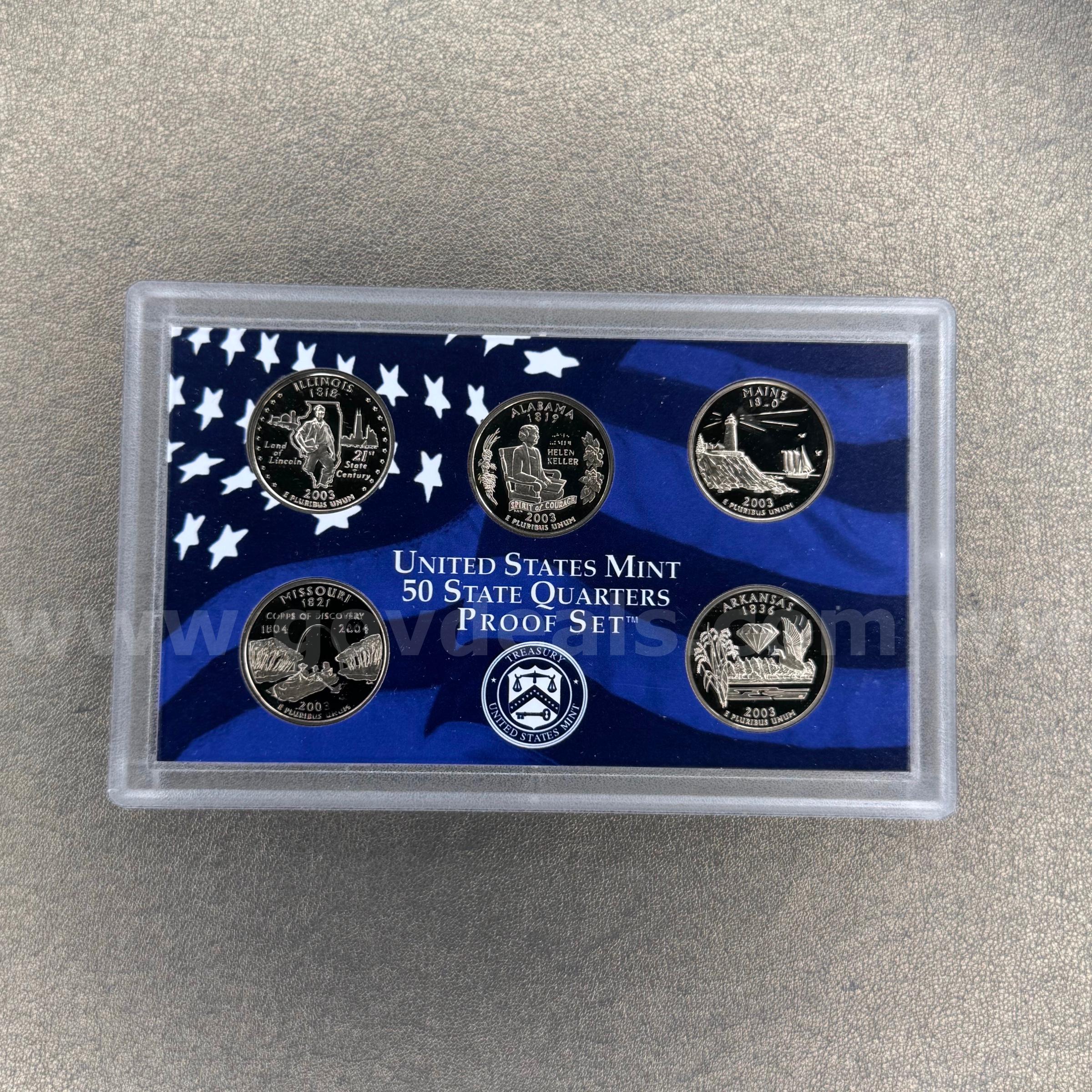 2003 United States Mint 50 State Quarters Proof Set   Government Surplus Auction - Primary Photo