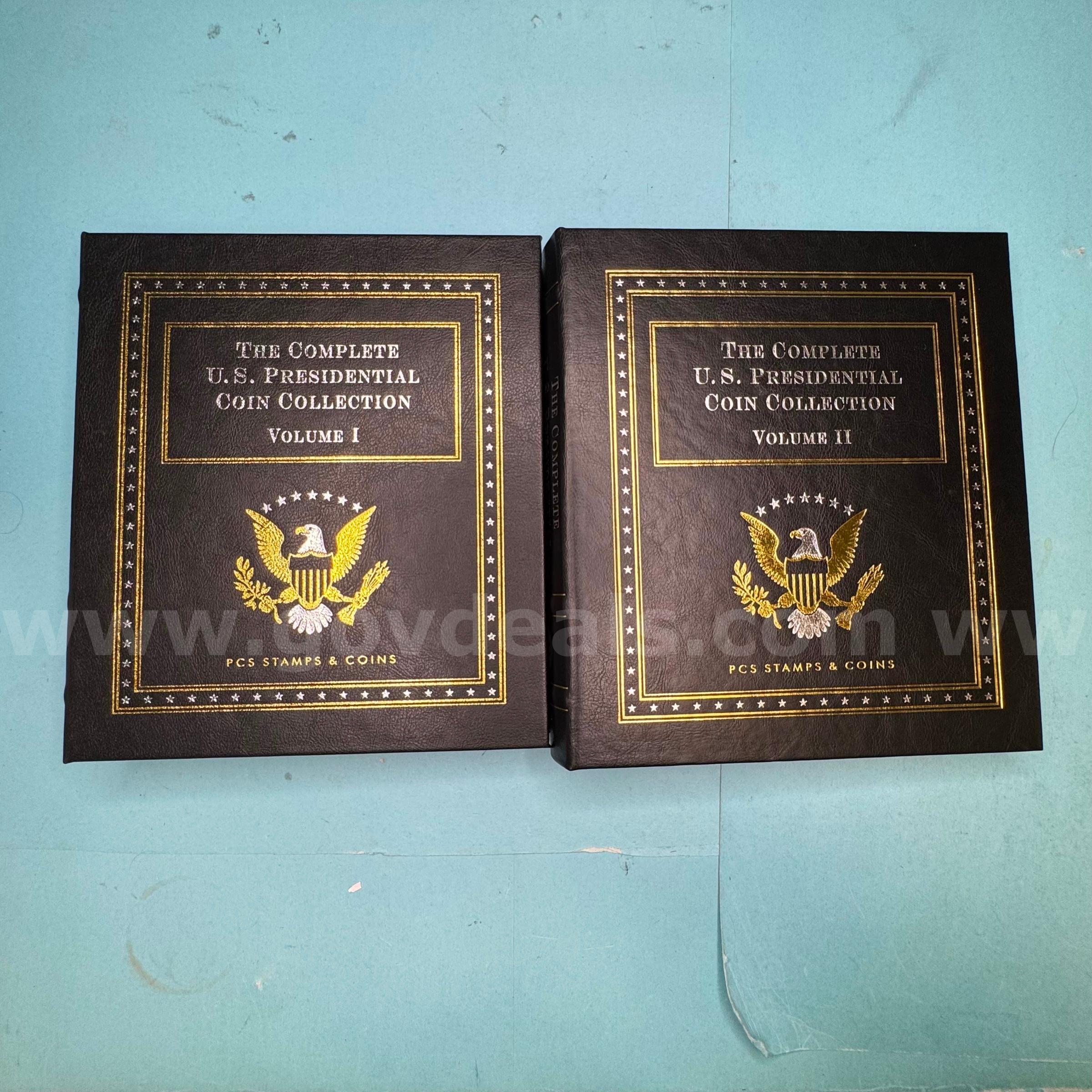 2 Volumes 76 Piece Presidential Dollar Set in Books   Government Surplus Auction - Primary Photo
