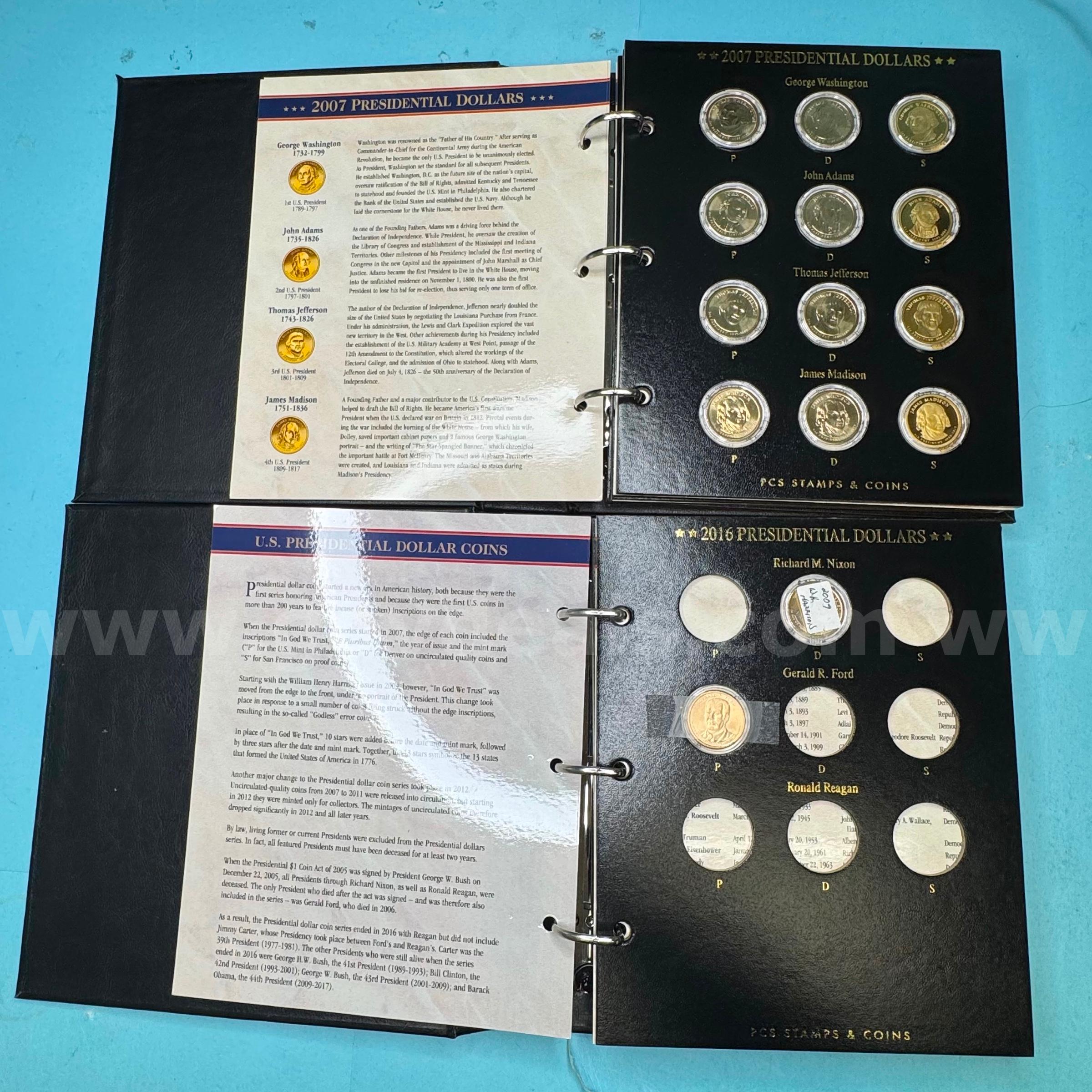 2 Volumes 76 Piece Presidential Dollar Set in Books   Government Surplus Auction - Photo #2