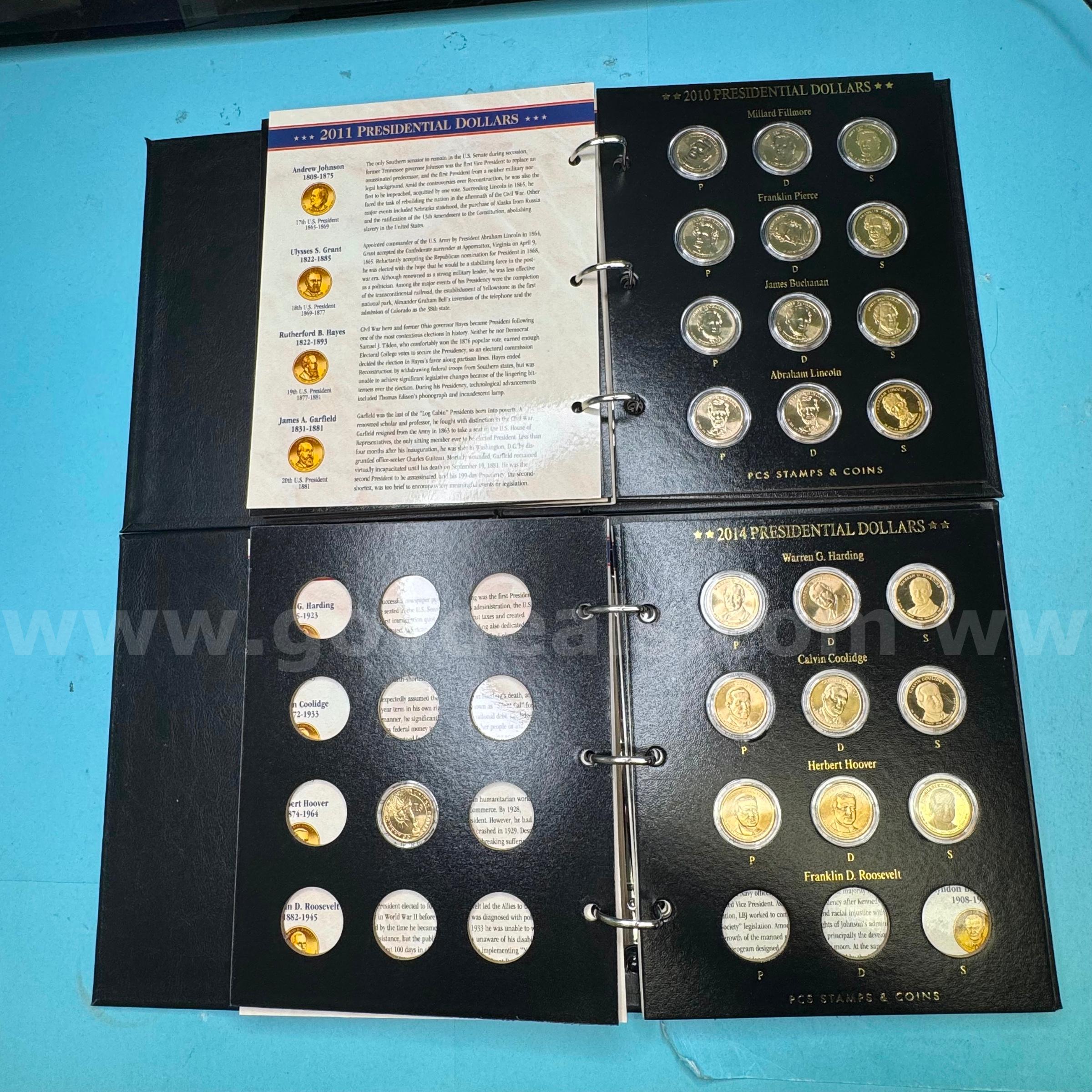 2 Volumes 76 Piece Presidential Dollar Set in Books   Government Surplus Auction - Photo #5