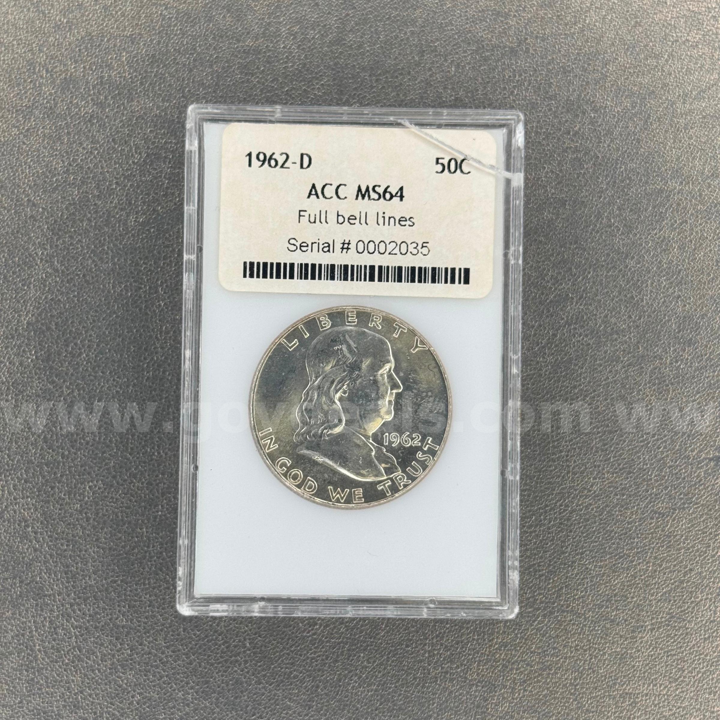 1962-D MS64 Franklin Half Dollar   Government Surplus Auction - Primary Photo