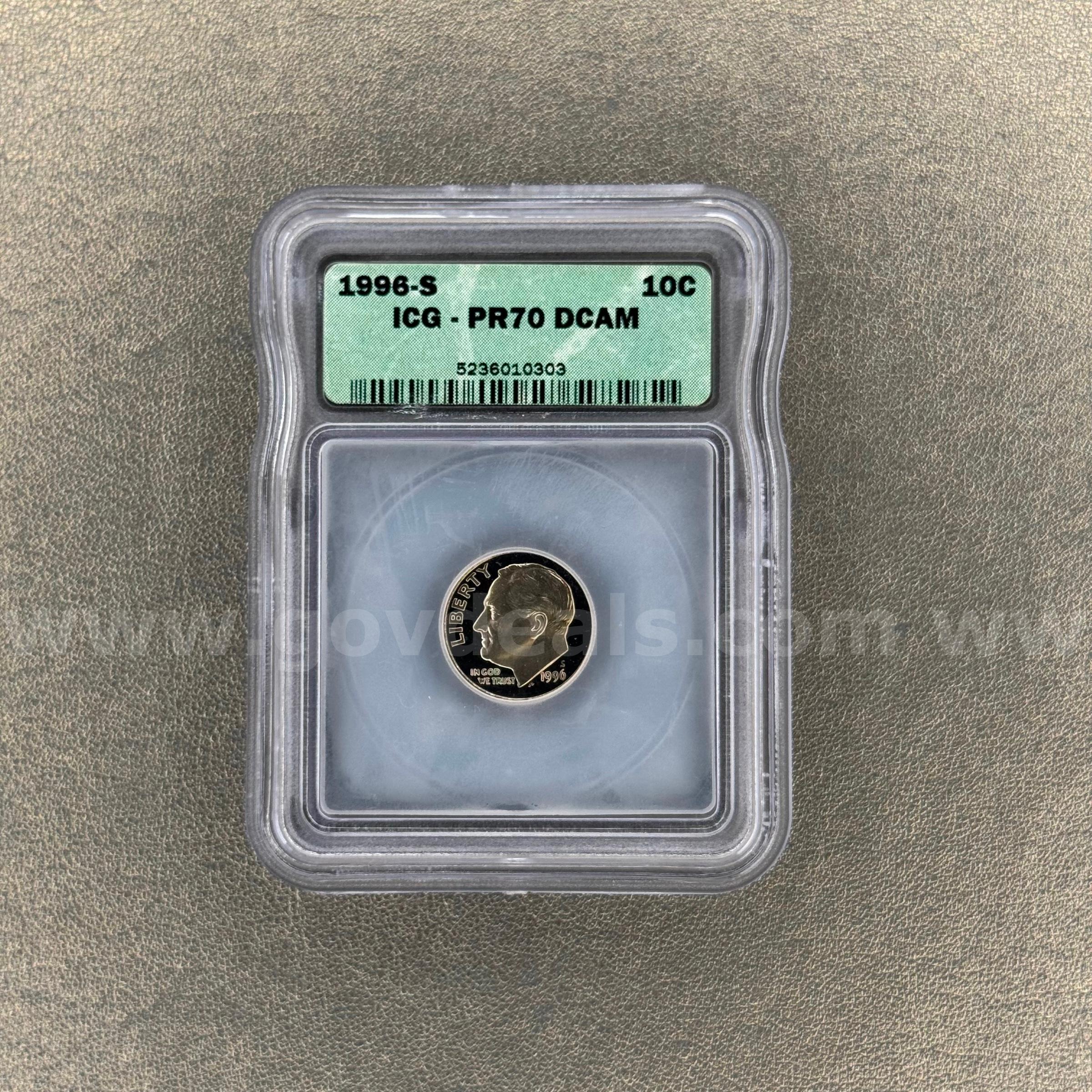 1996-S PR70 Dime   Government Surplus Auction - Primary Photo