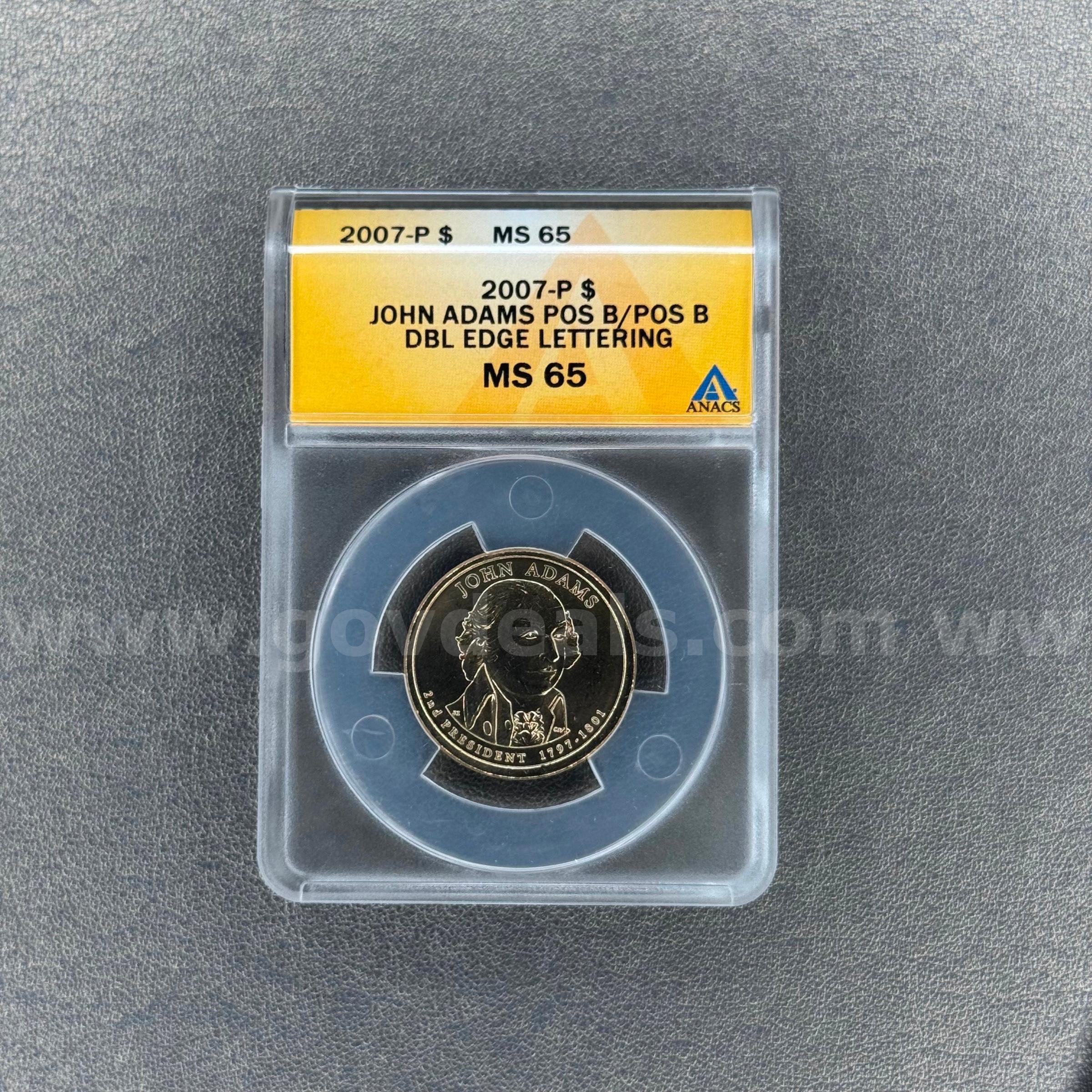 2007-P MS65 John Adams Presidential Dollar   Government Surplus Auction - Primary Photo