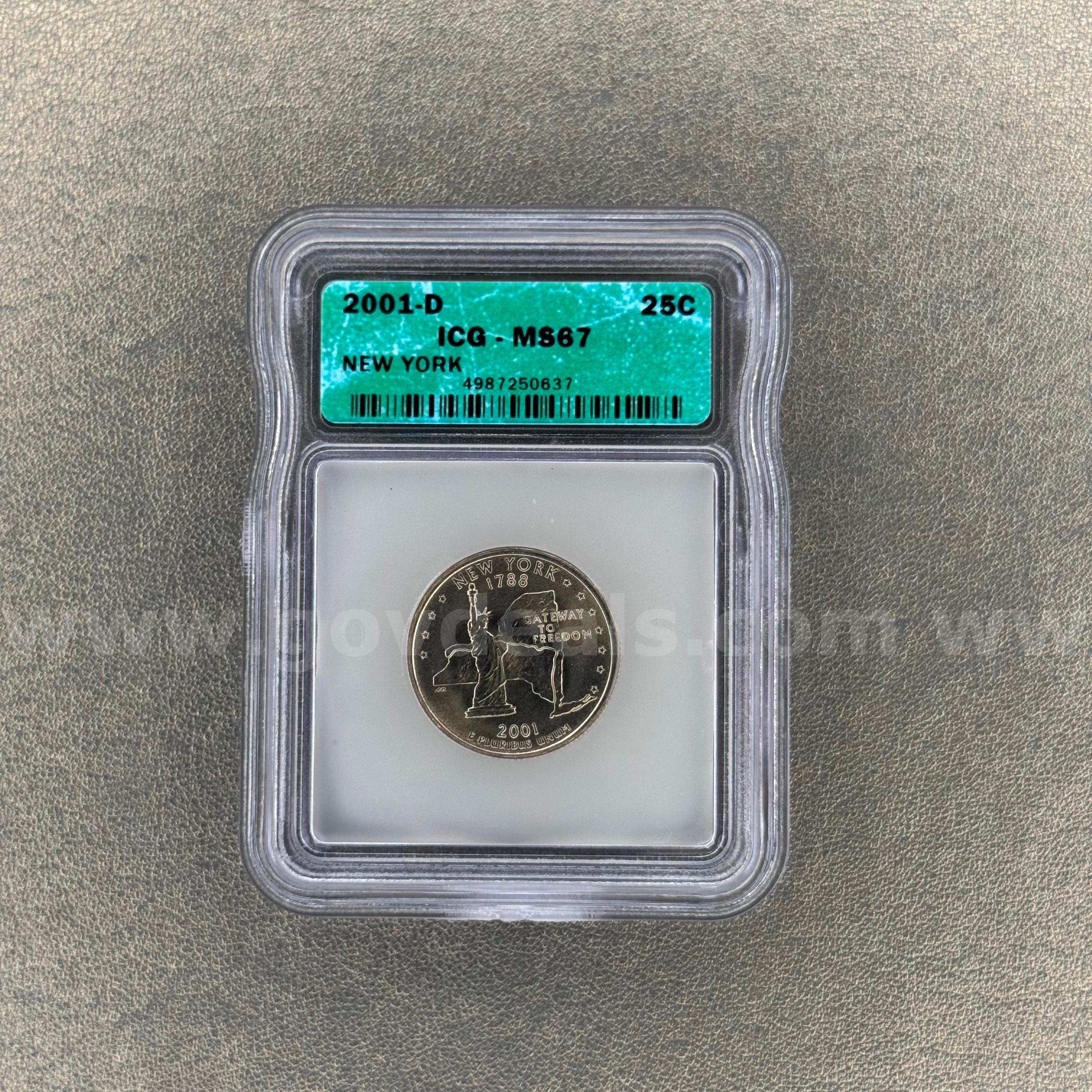 2001-D MS67 New York Quarter   Government Surplus Auction - Primary Photo