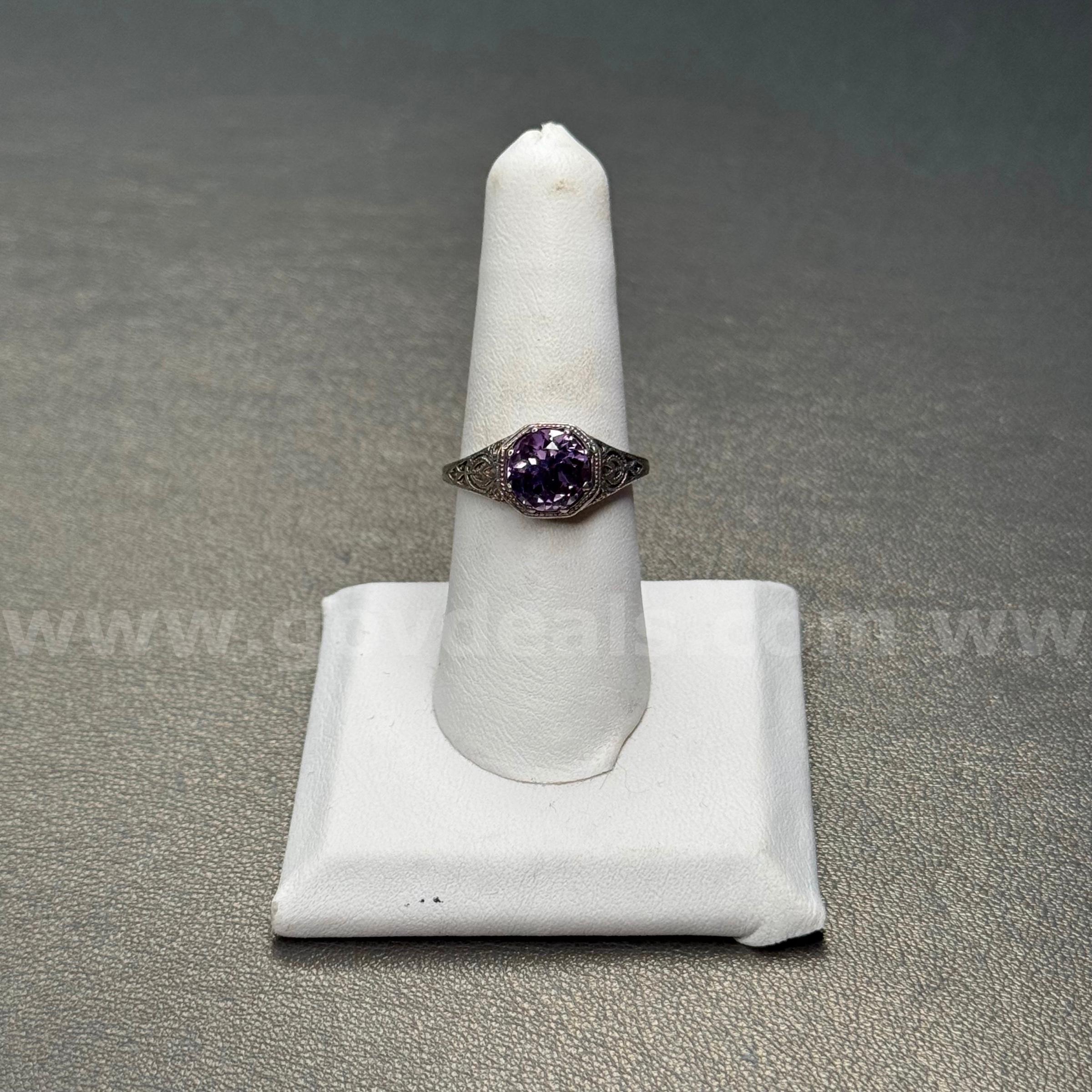 Silver 925 Ring with Purple Stone  925 Government Surplus Auction - Primary Photo