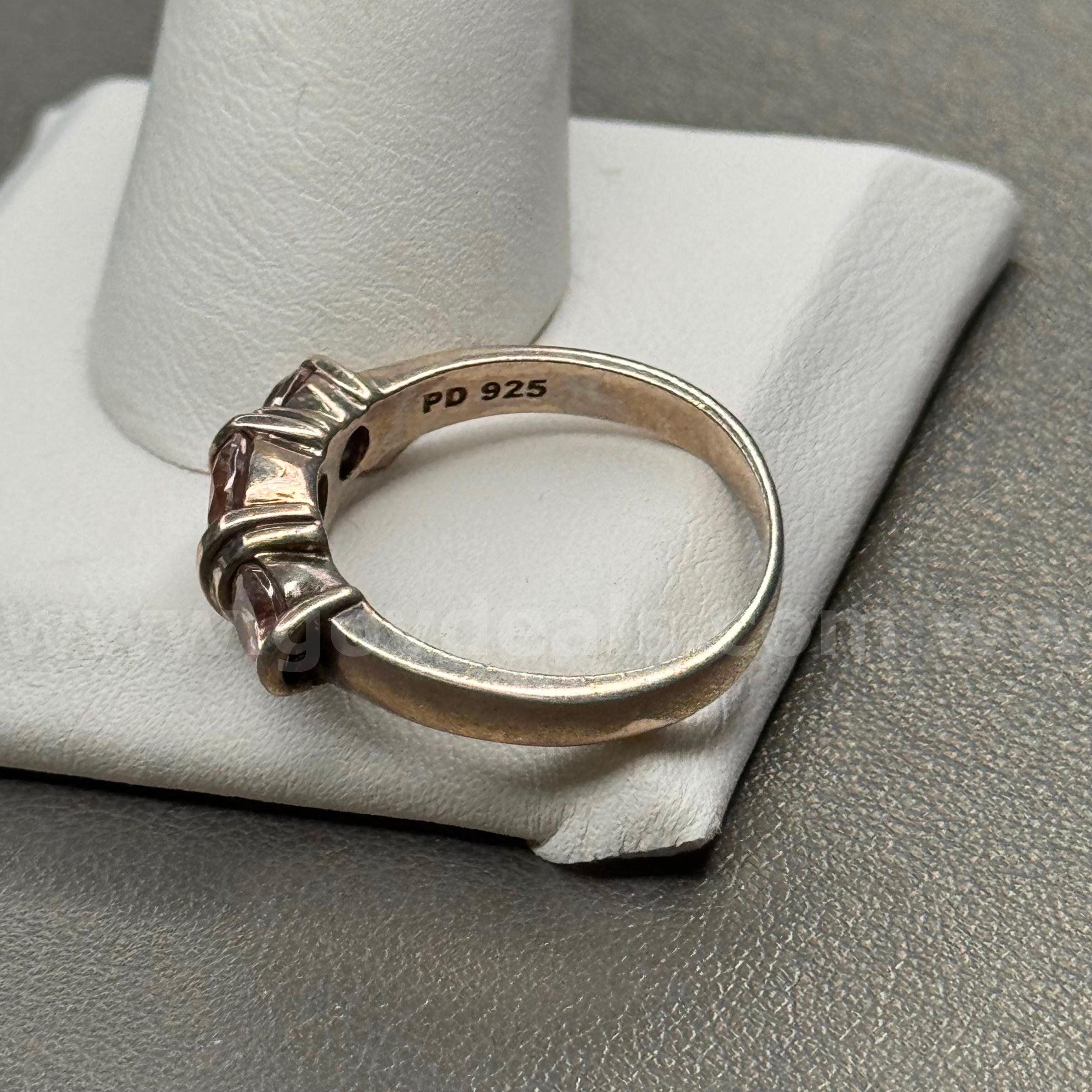 Silver 925 Ring with White Stones  925 Government Surplus Auction - Photo #2