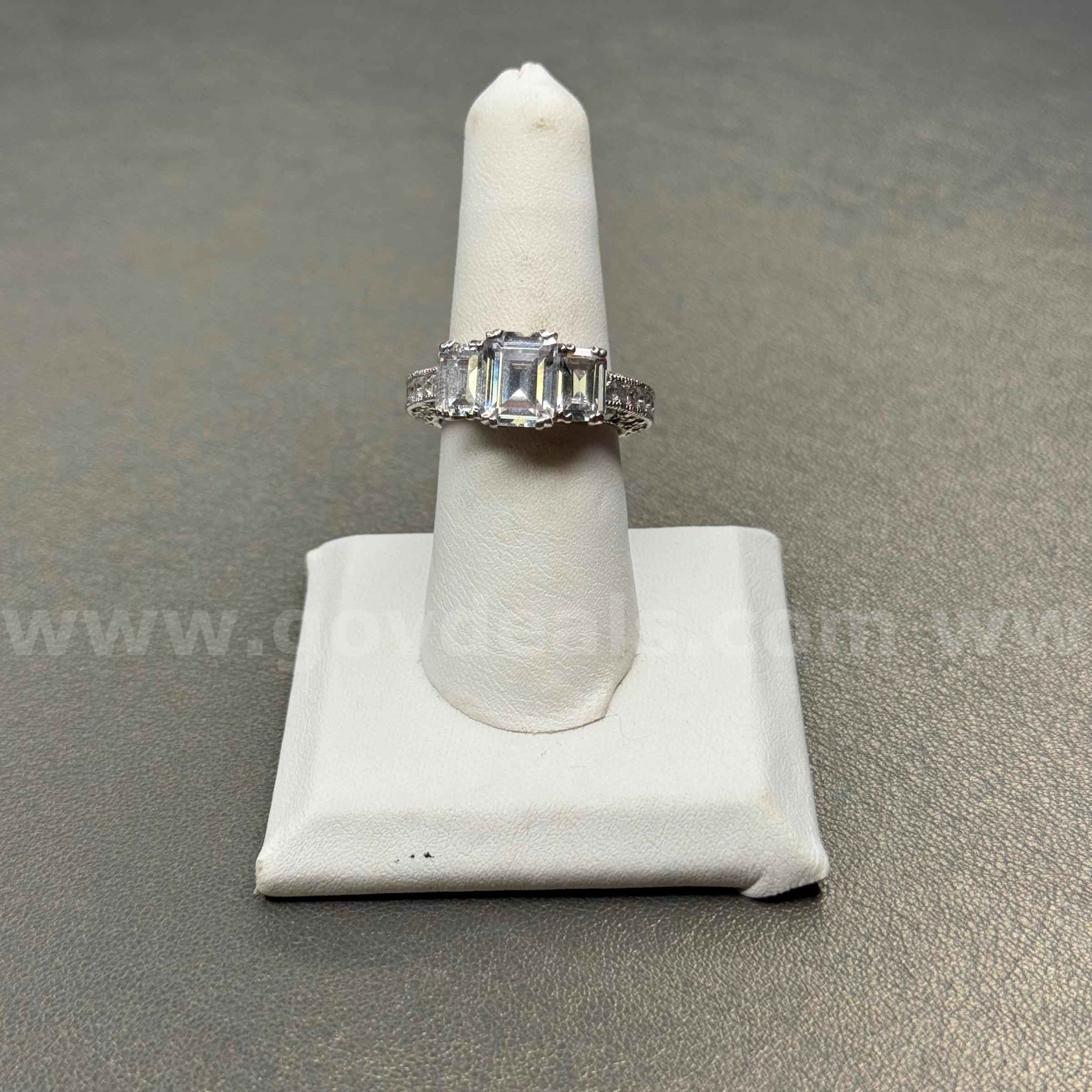 Silver 925 Ring with White Stones  925 Government Surplus Auction - Primary Photo