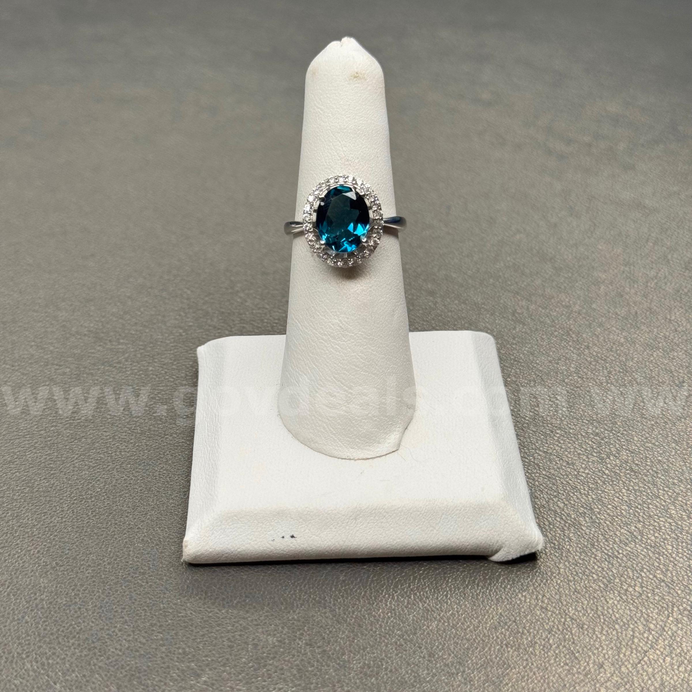 Silver 925 Ring with Blue Stone  925 Government Surplus Auction - Primary Photo