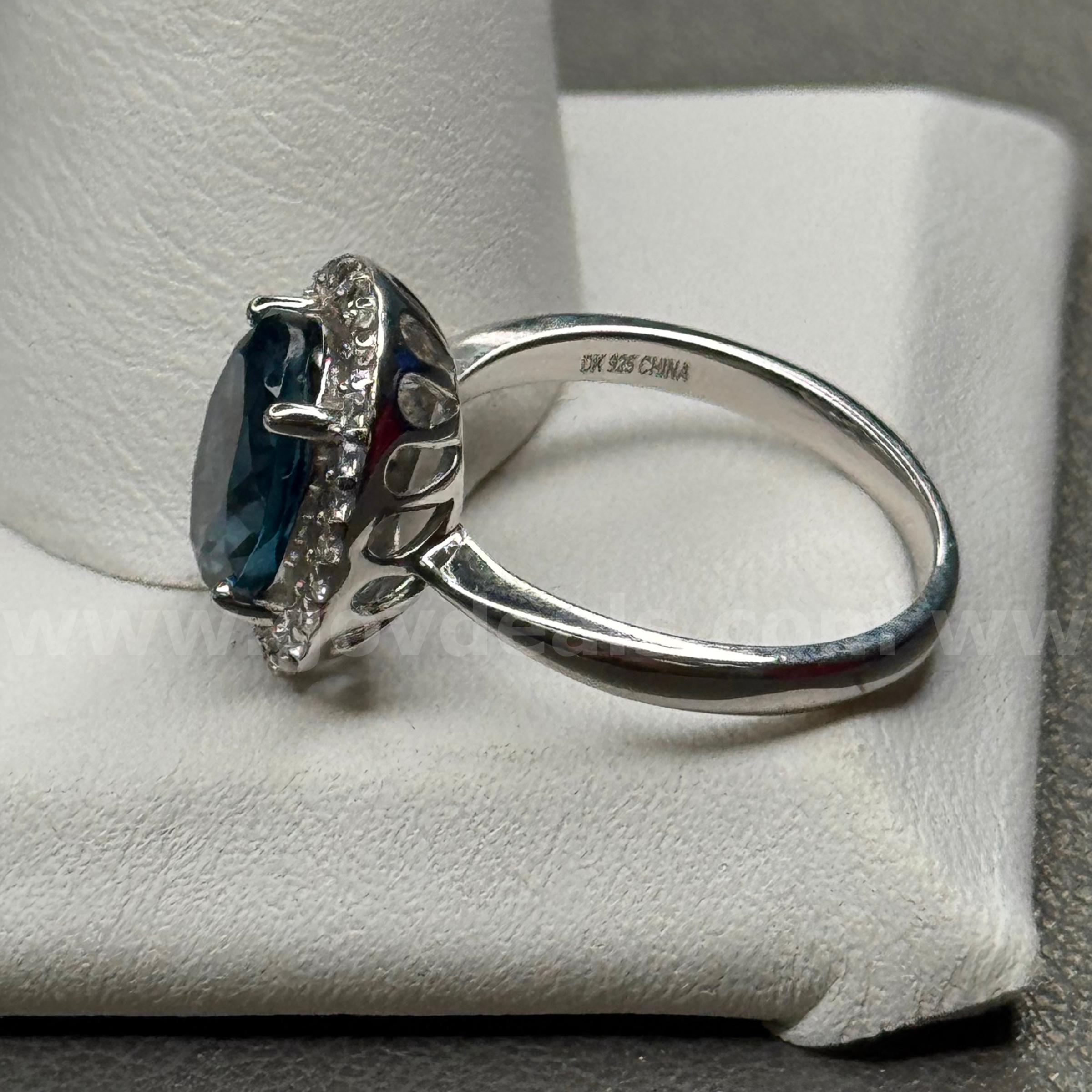 Silver 925 Ring with Blue Stone  925 Government Surplus Auction - Photo #2