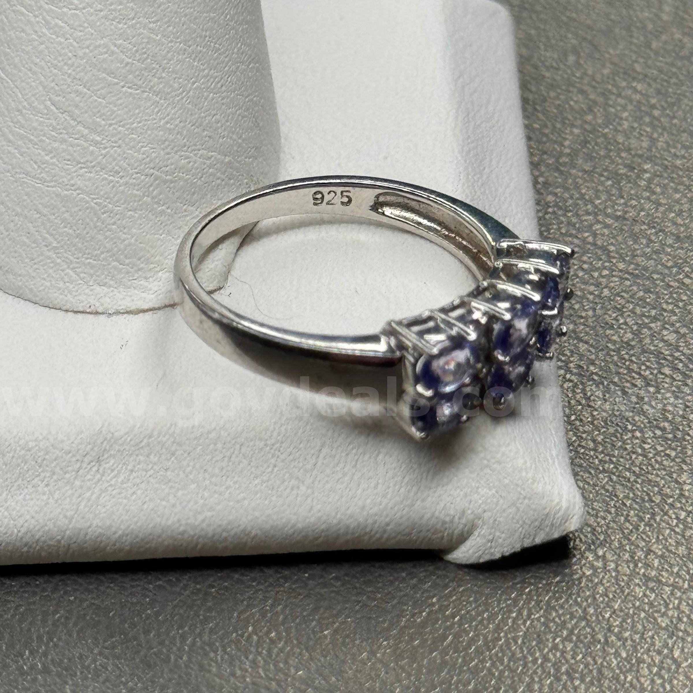 Silver 925 Ring with Purple Stones  925 Government Surplus Auction - Photo #2