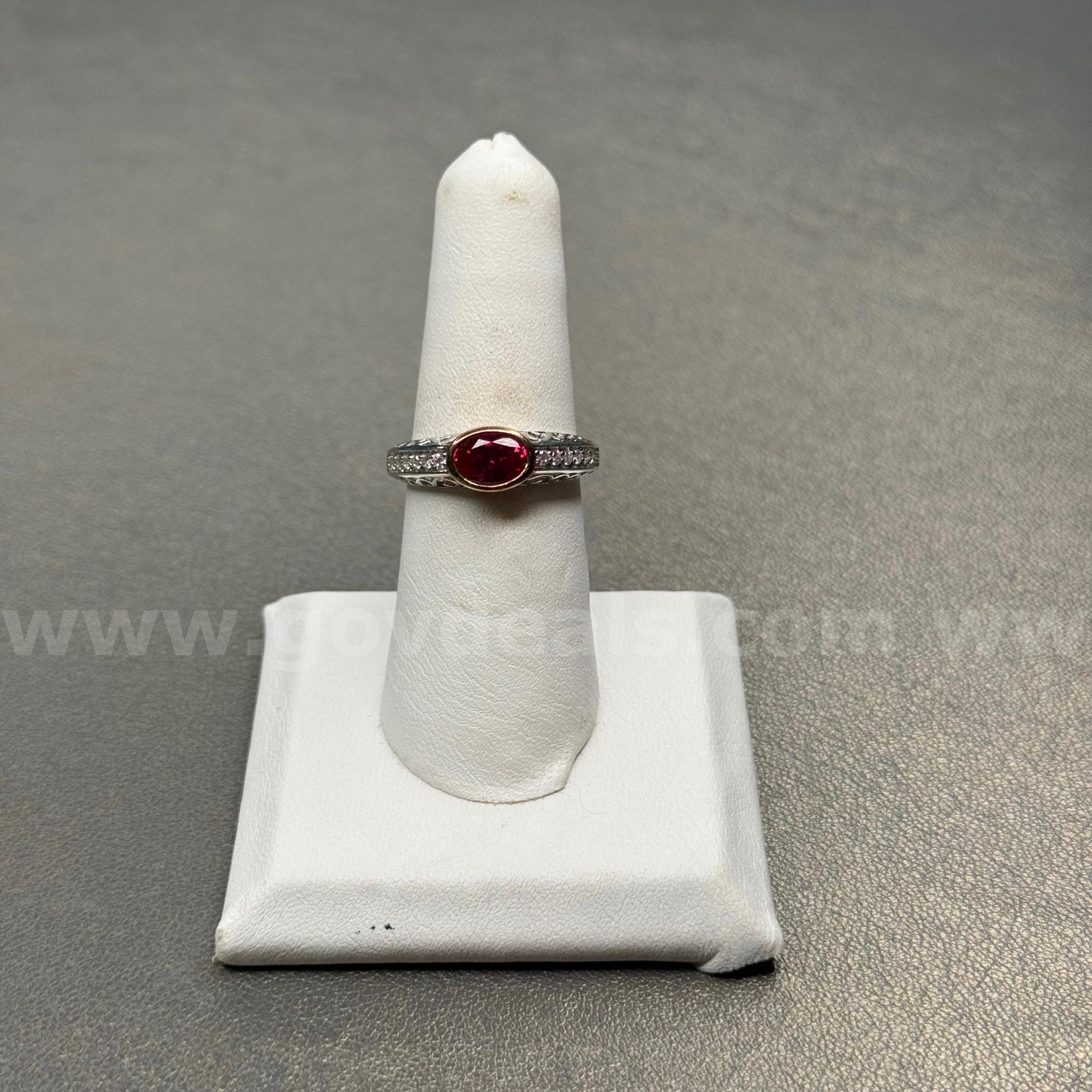 Silver 925 Ring with Red Stone