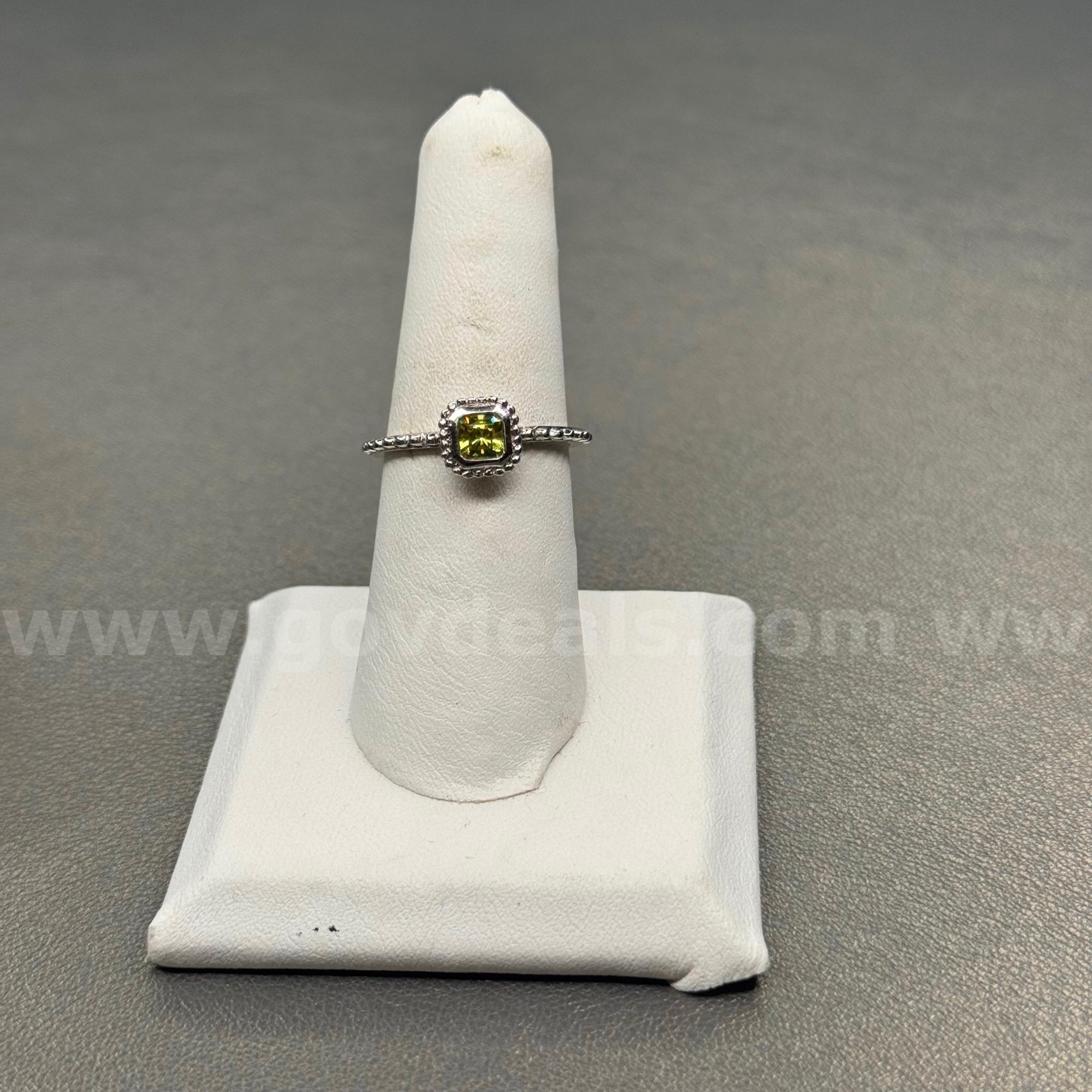 Silver 925 Ring with Yellow Stone