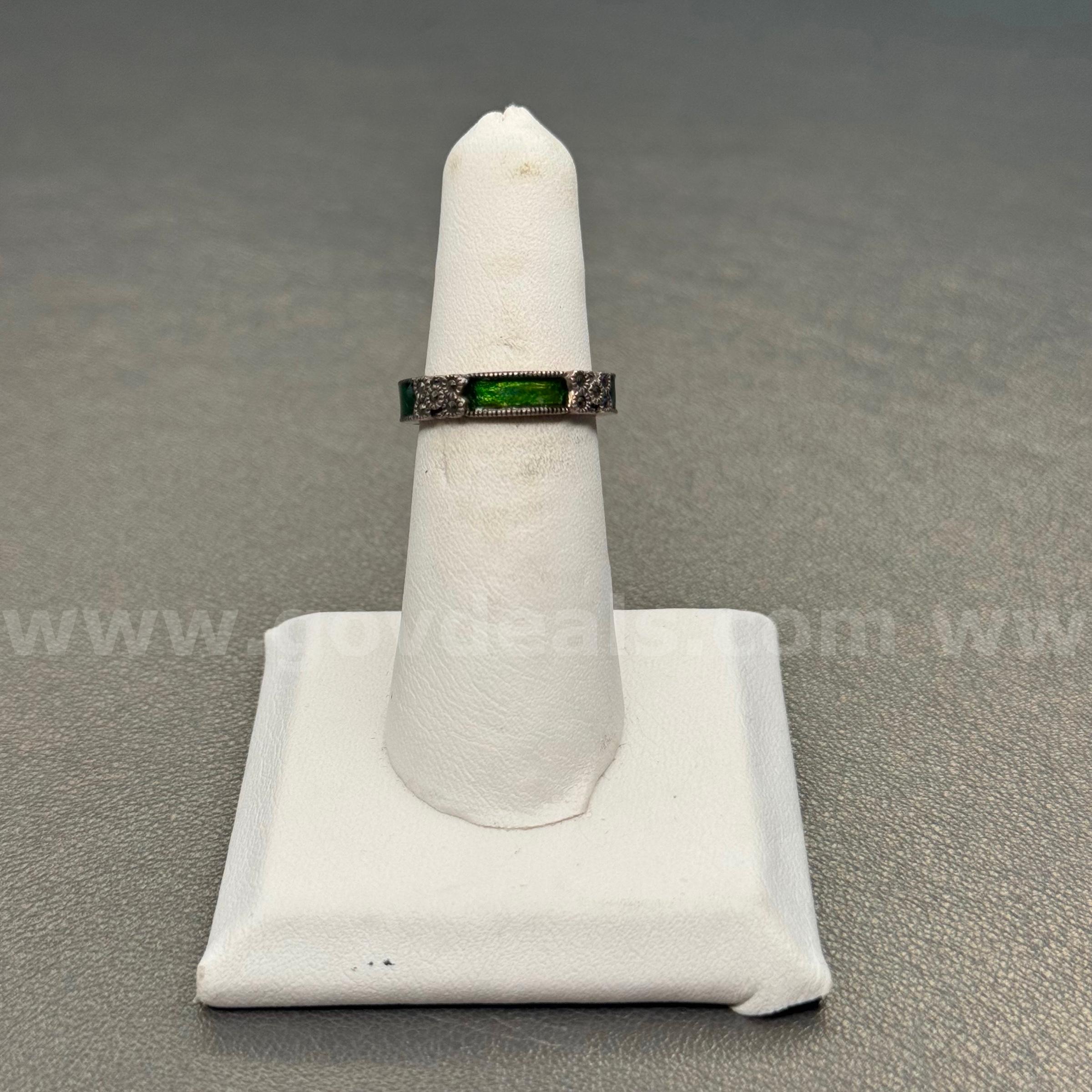 Silver 925 Ring with Green