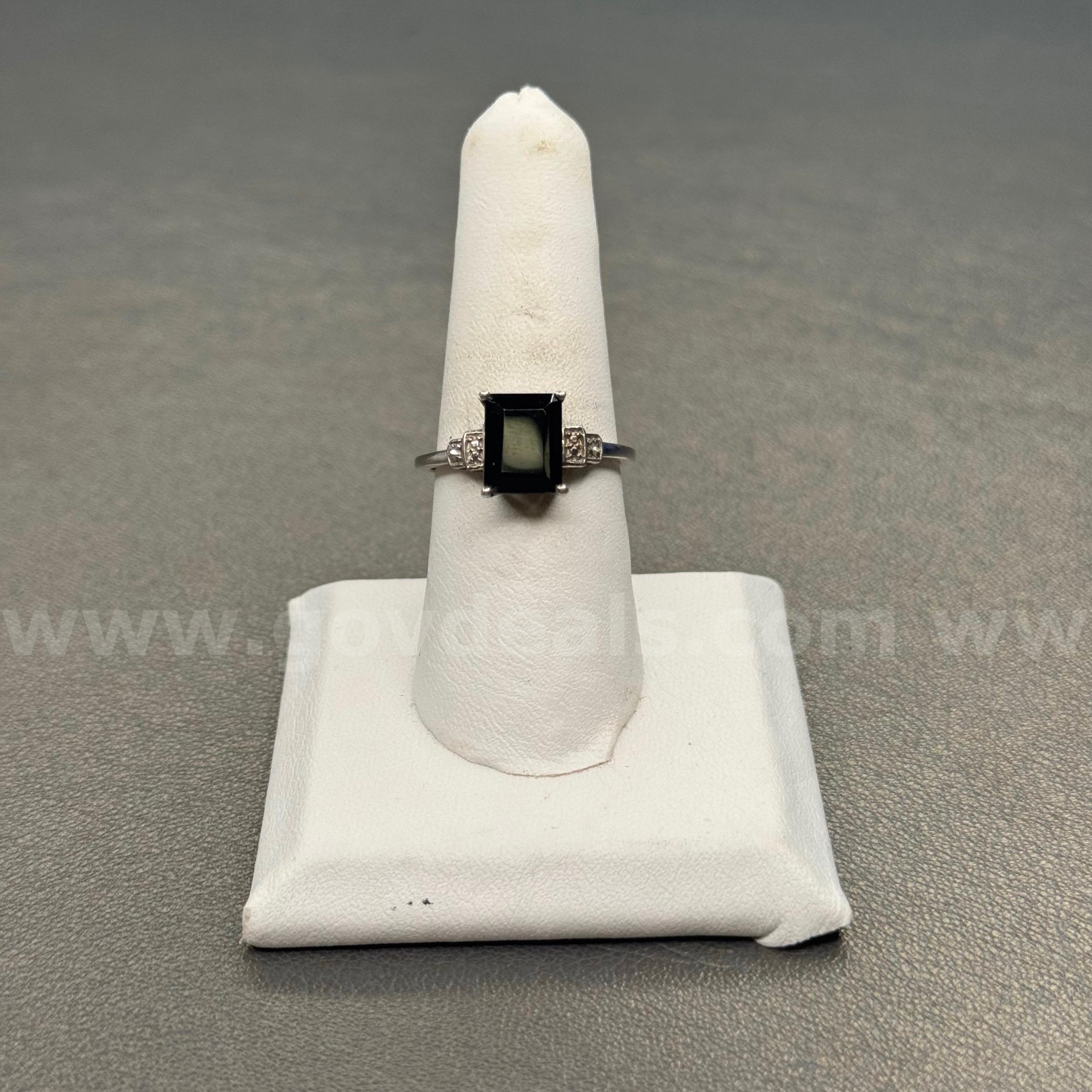 Silver 925 Ring with Black Stone