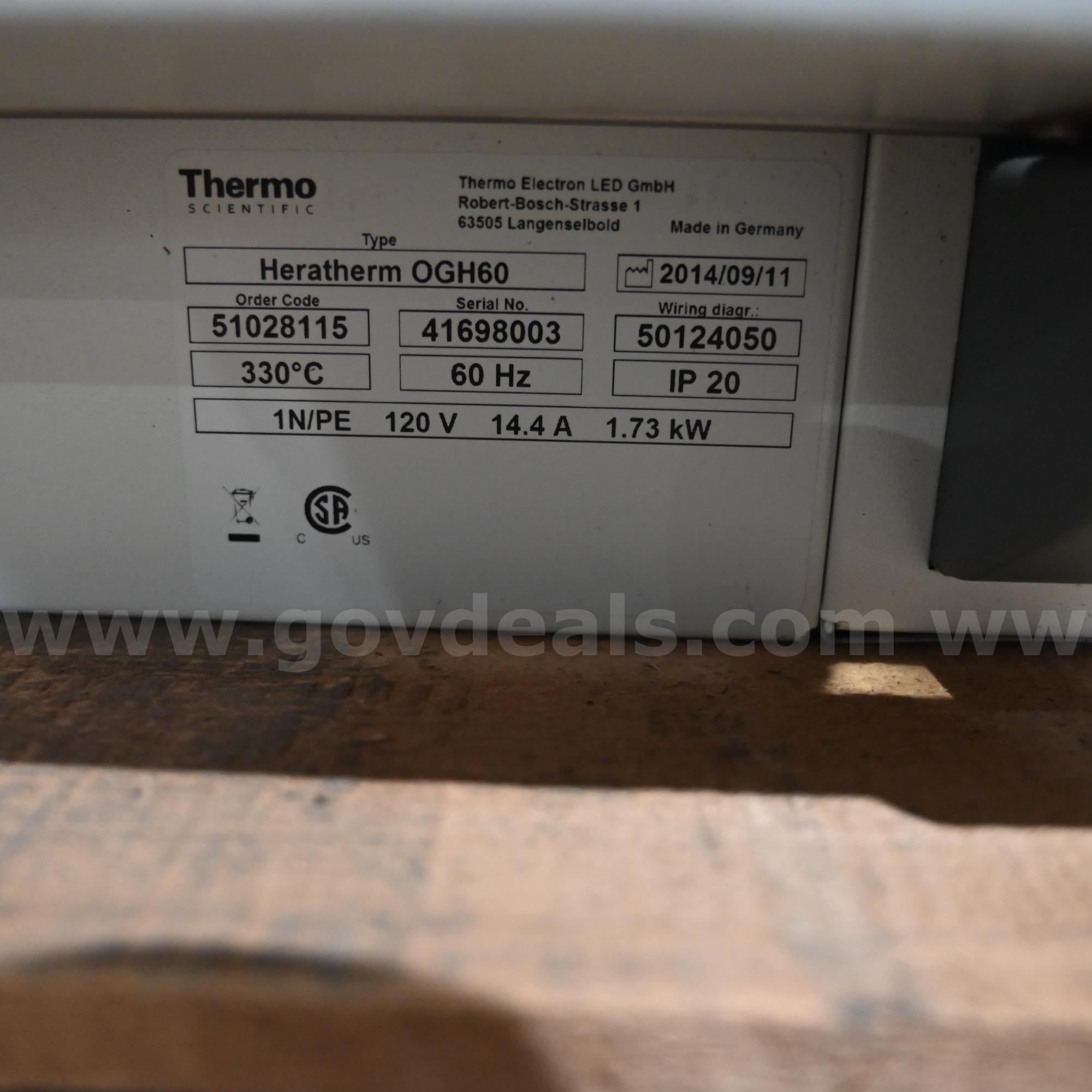 Thermo Scientific Advanced Protocol Oven Thermo Scientific Heratherm OGH60 Government Surplus Auction - Photo #3