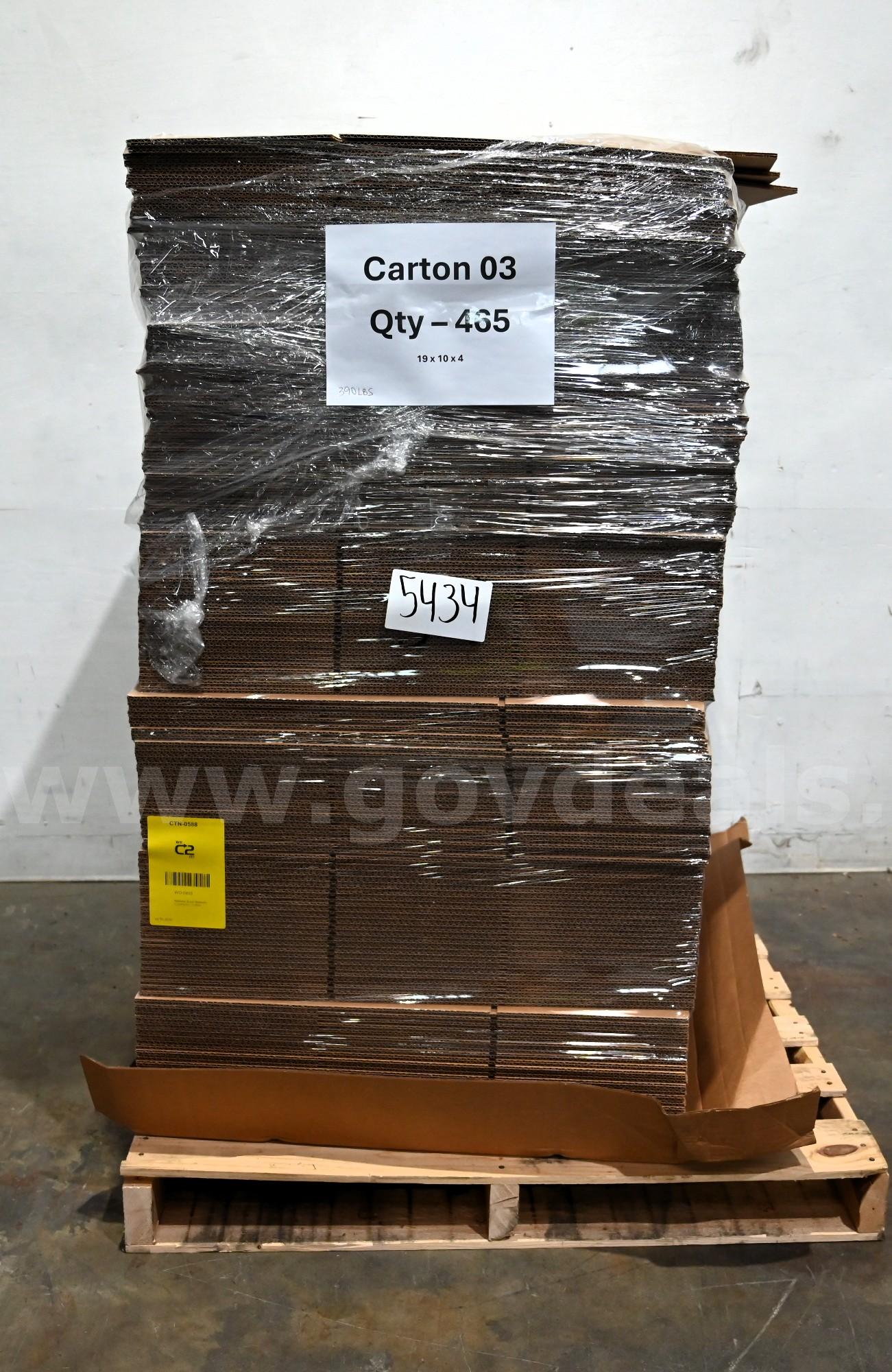 LOT OF (465) Cardboard Packing Boxes