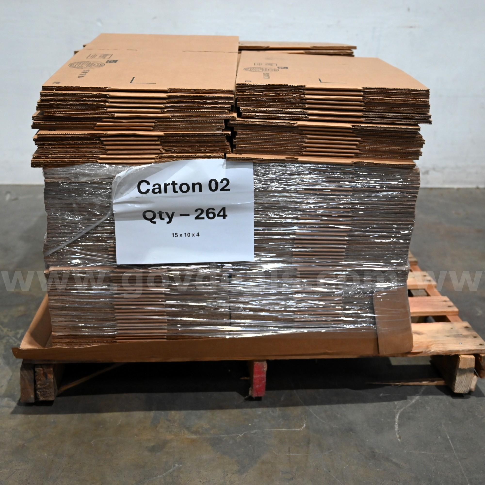 LOT OF (264) Cardboard Packing Boxes
