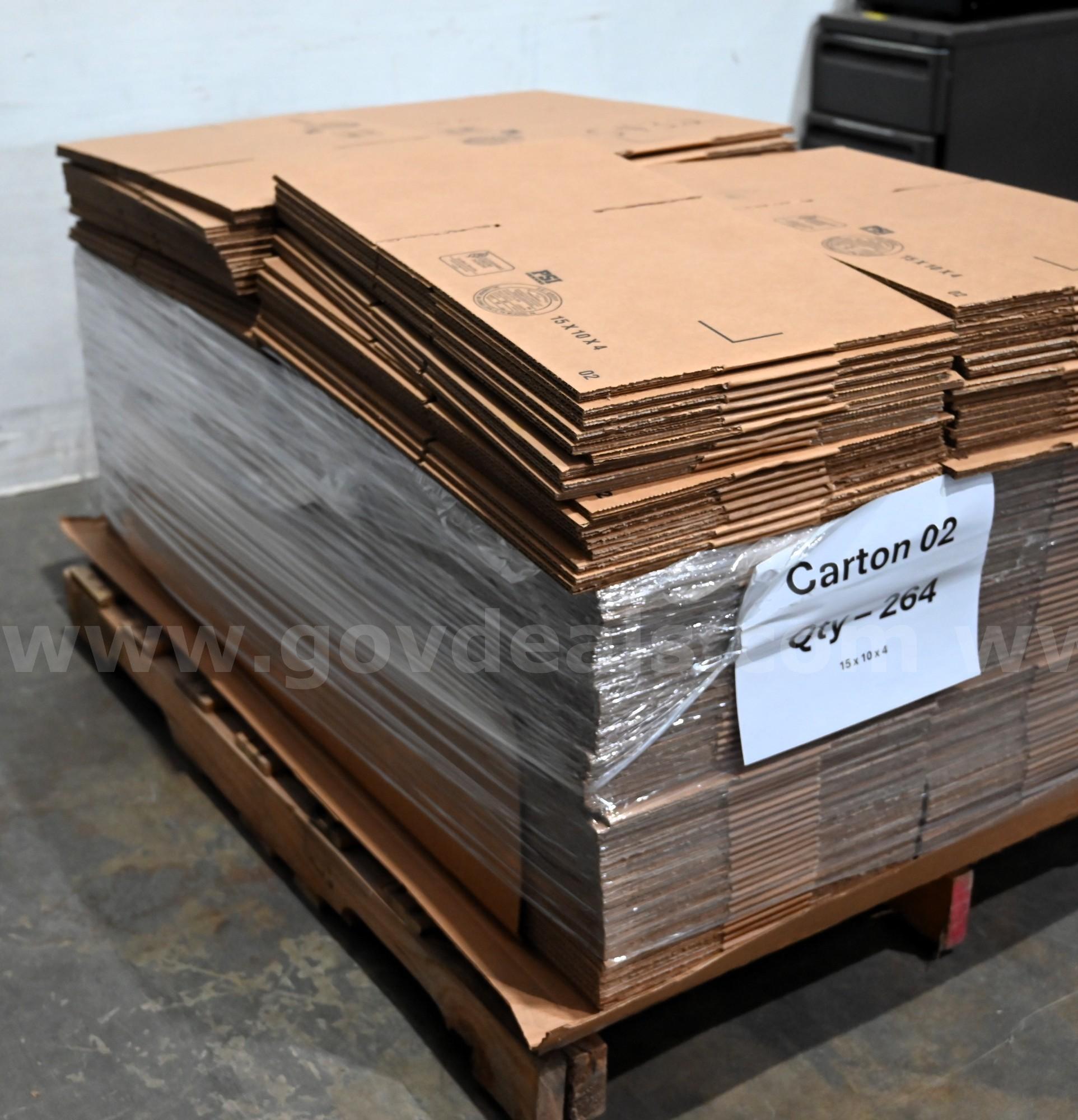 LOT OF (264) Cardboard Packing Boxes  264 Government Surplus Auction - Photo #2