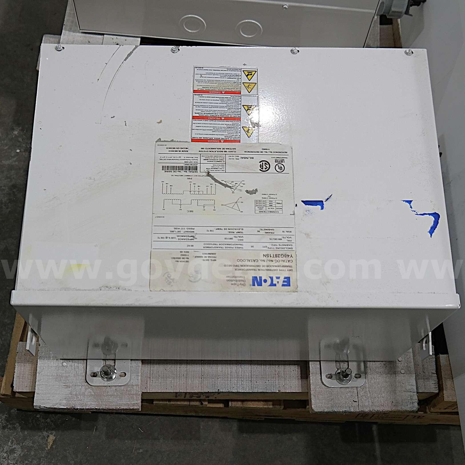 LOT OF (2) Eaton Dry Type Distribution Transformer 15kVA 480v pri 208y/120 2023 Eaton 480v Government Surplus Auction - Photo #5
