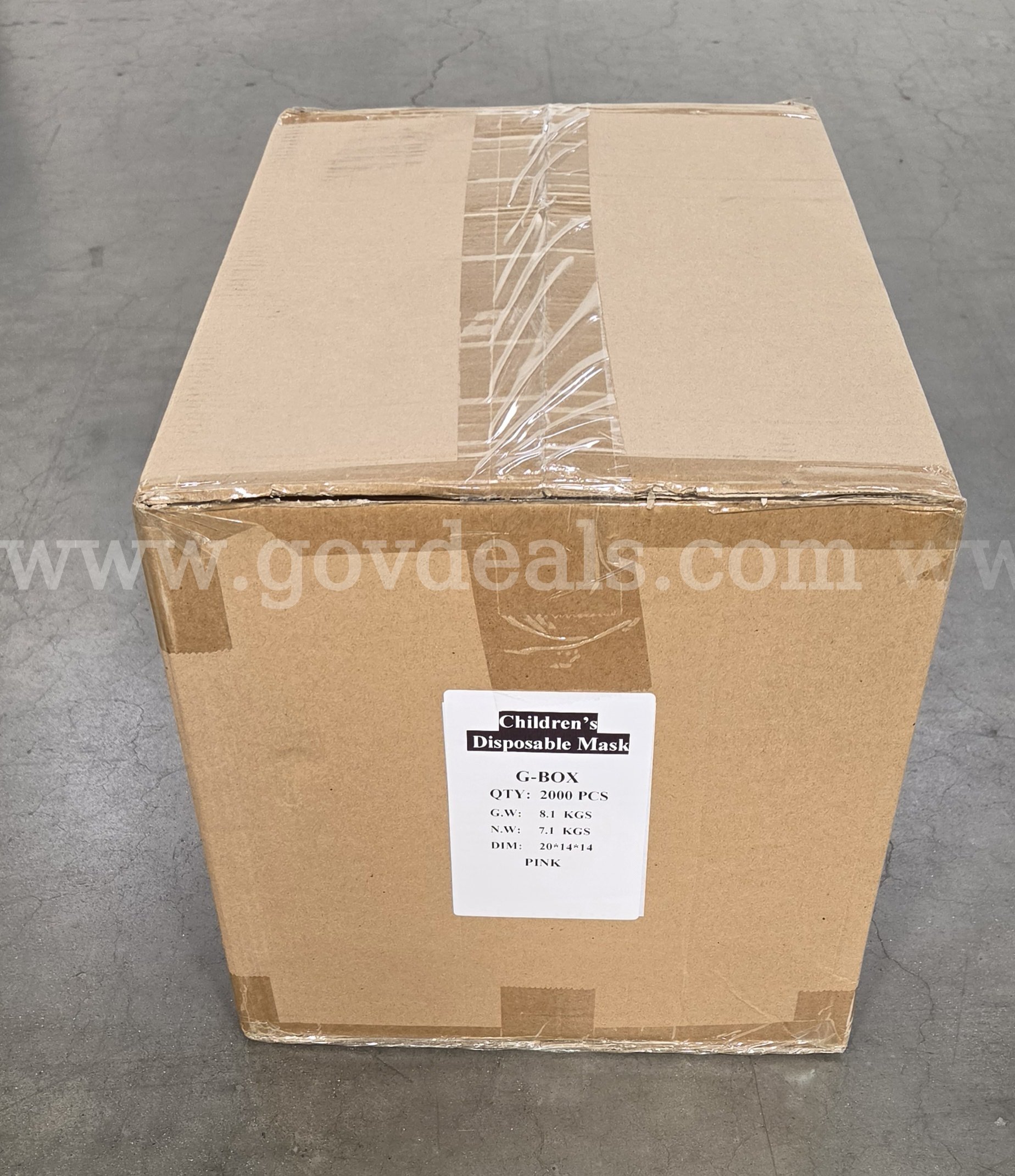 2 Surplus Cases of Children's Disposable Face Masks - Pink (2,000 PCS per case) Expired 6/8/2022