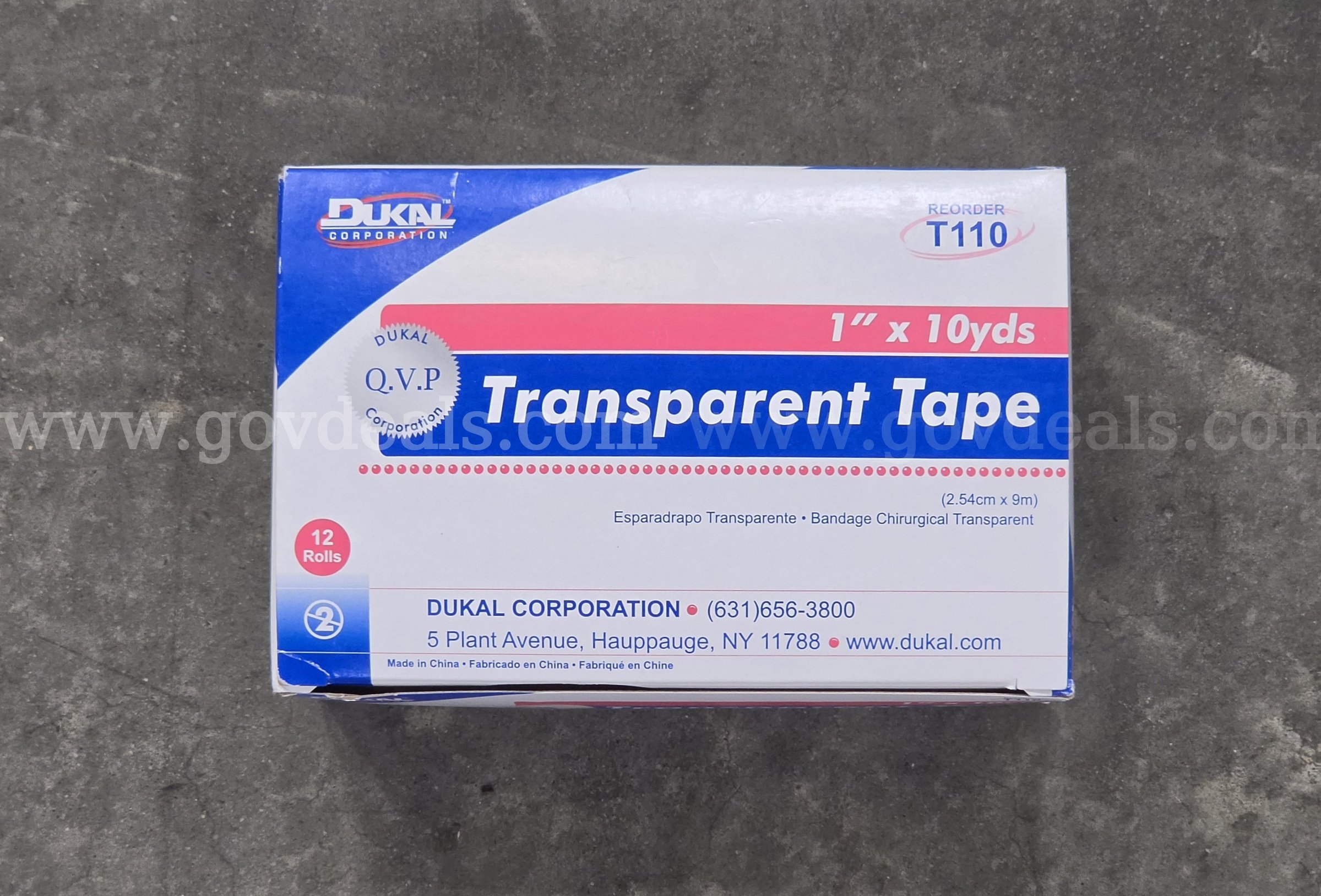 Bulk Lot of Transparent Surgical Tape (1" x 10yds) – Case of 18 Boxes (216 Rolls Total) Case 216 Government Surplus Auction - Photo #2
