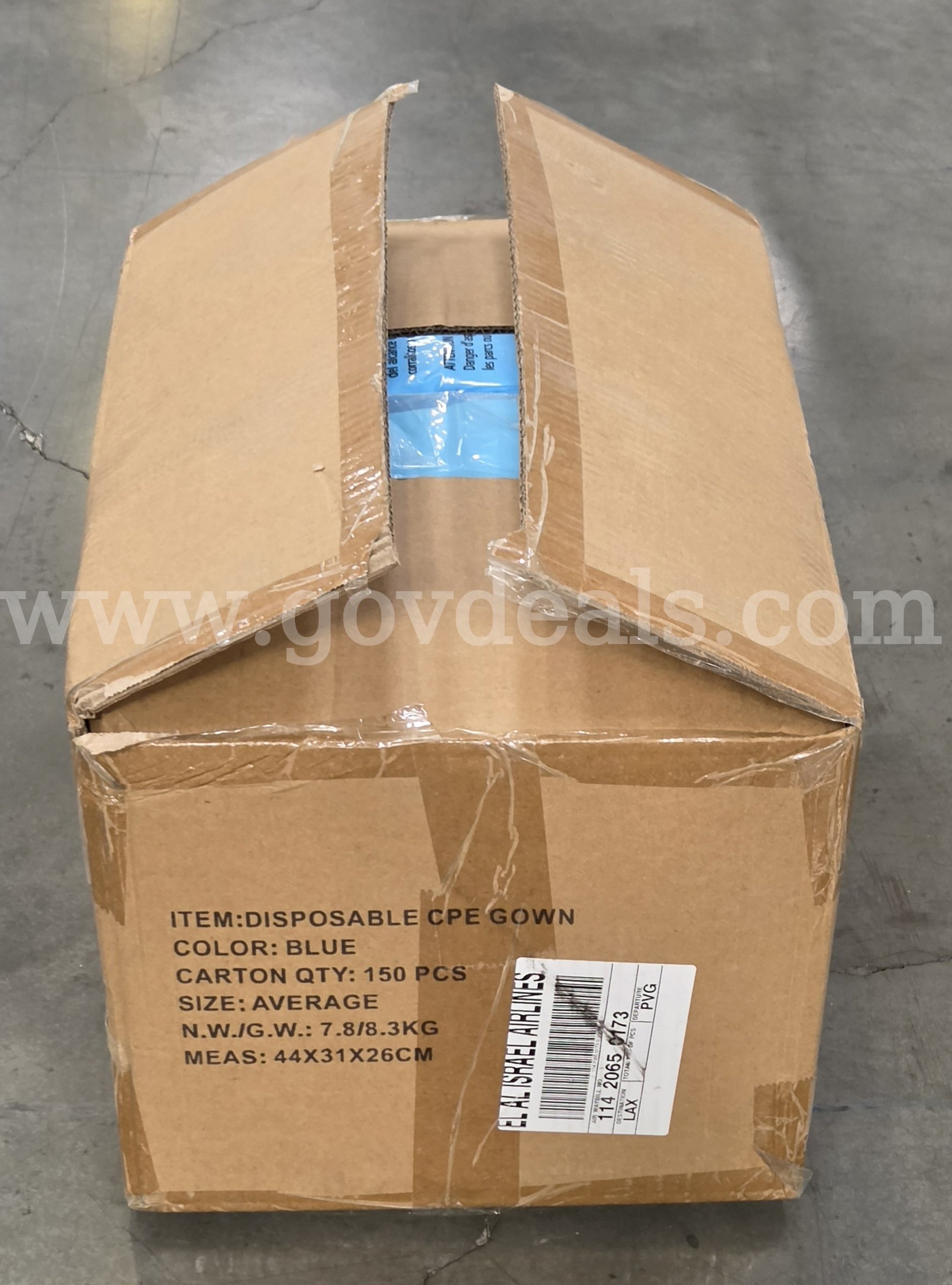 Pallet of Disposable CPE Gowns (approximately 3,600 Total Gowns / 24 Cases) - Expired / Civil Use Case 600 Government Surplus Auction - Photo #3
