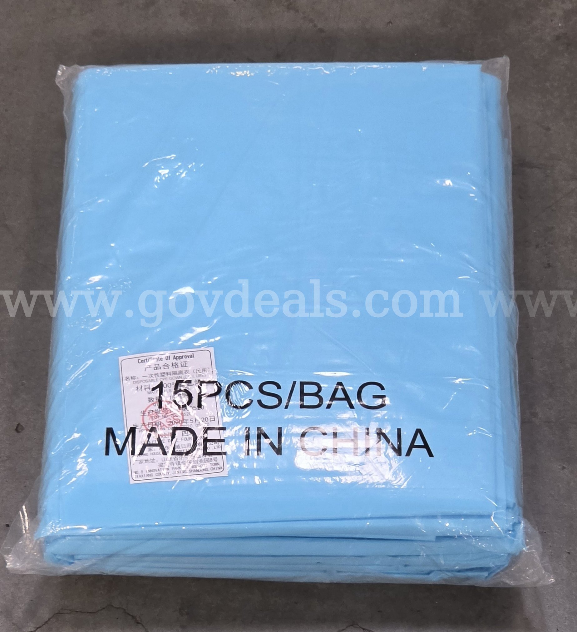 Pallet of Disposable CPE Gowns (approximately 3,600 Total Gowns / 24 Cases) - Expired / Civil Use Case 600 Government Surplus Auction - Photo #4
