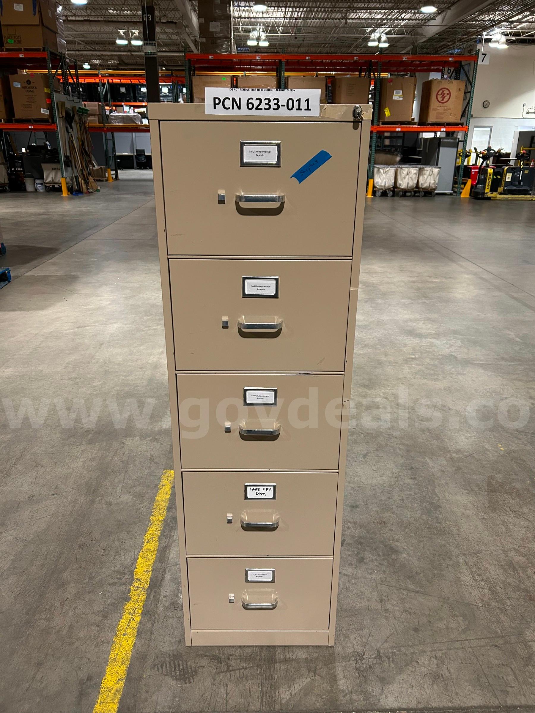 Filing Cabinet, 5-Drawers, Metal