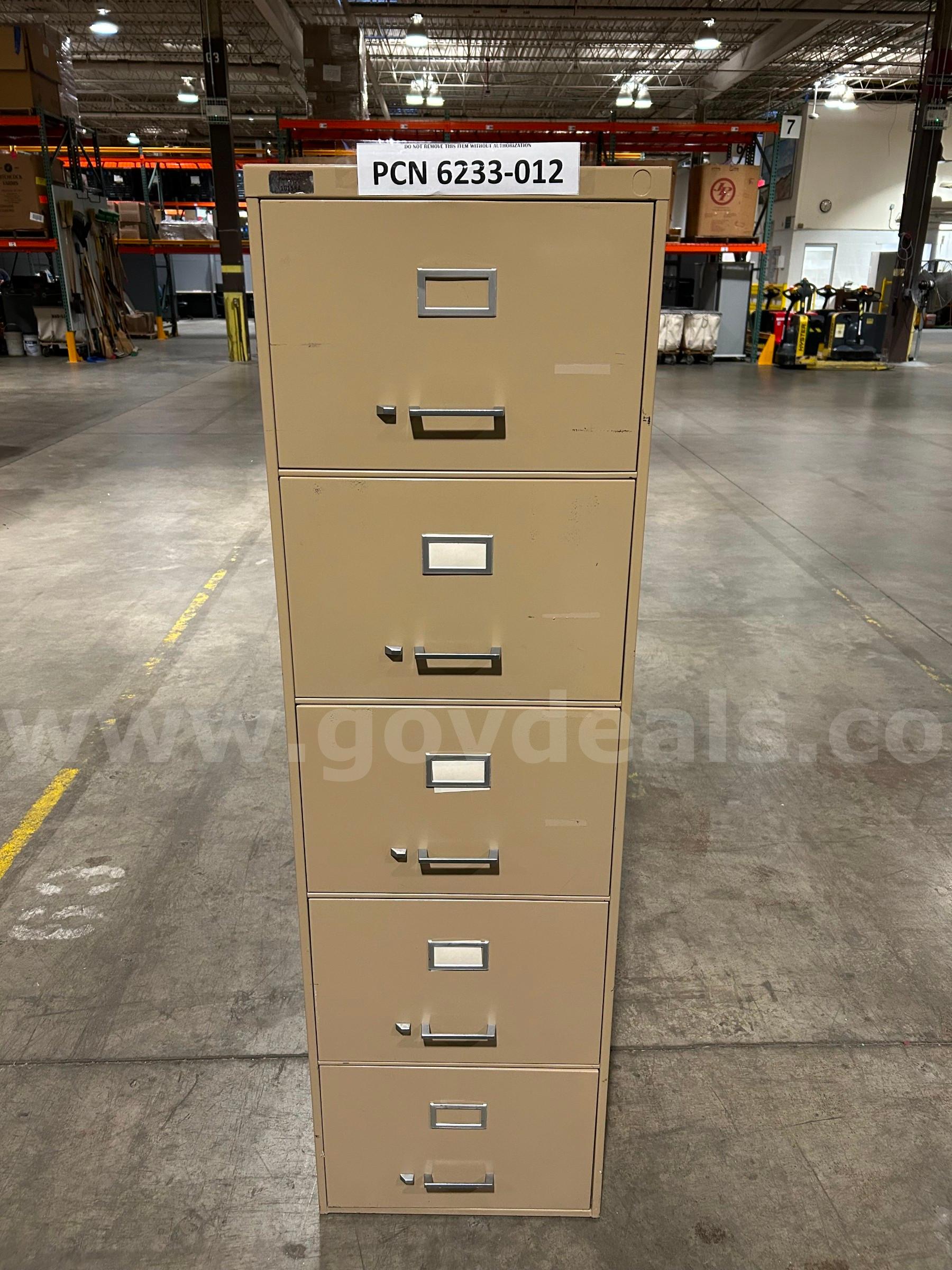 Filing Cabinet, 5-Drawers, Metal   Government Surplus Auction - Primary Photo