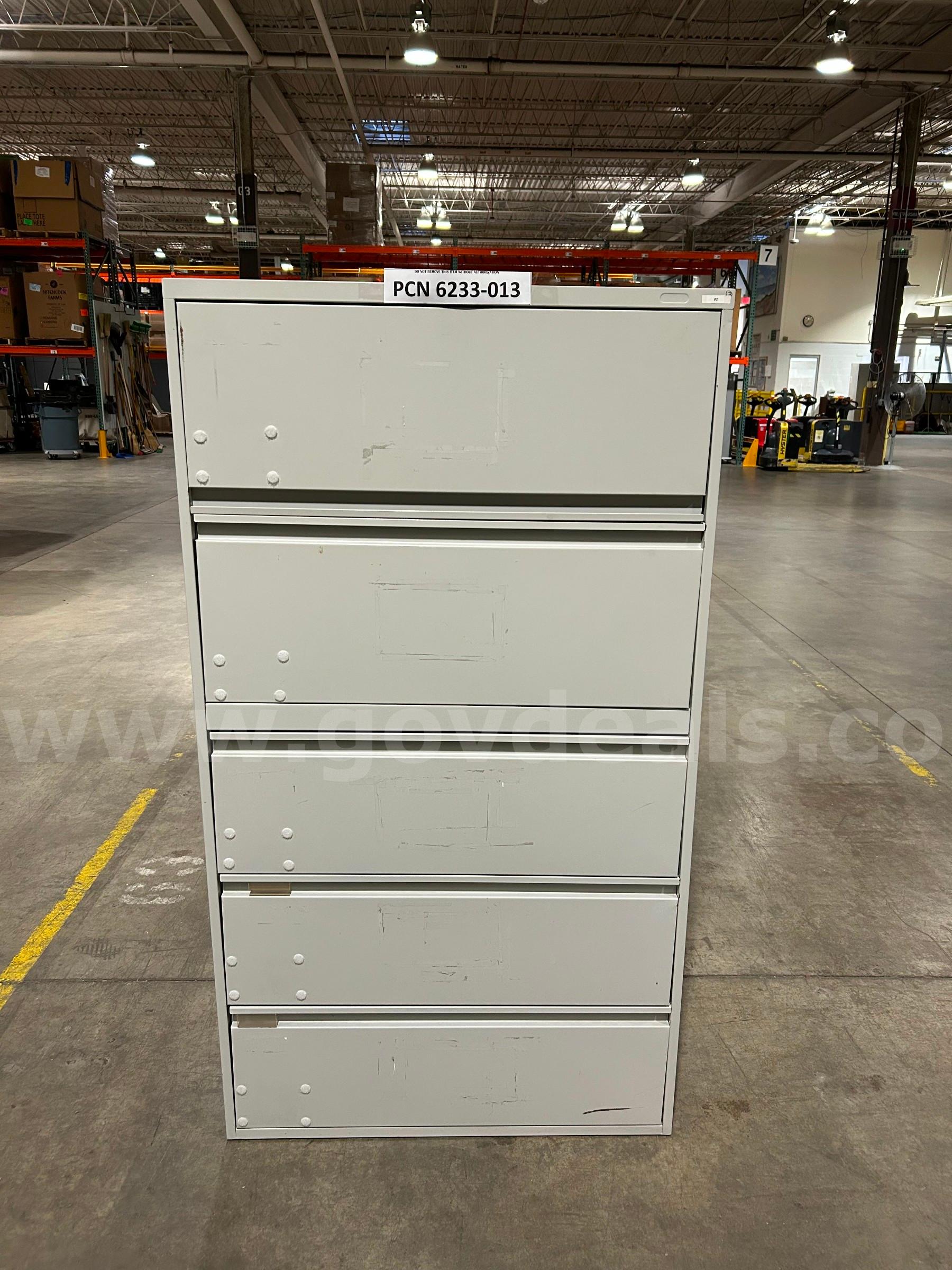 Filing Cabinet, 5-Drawers, Lateral, Metal   Government Surplus Auction - Primary Photo