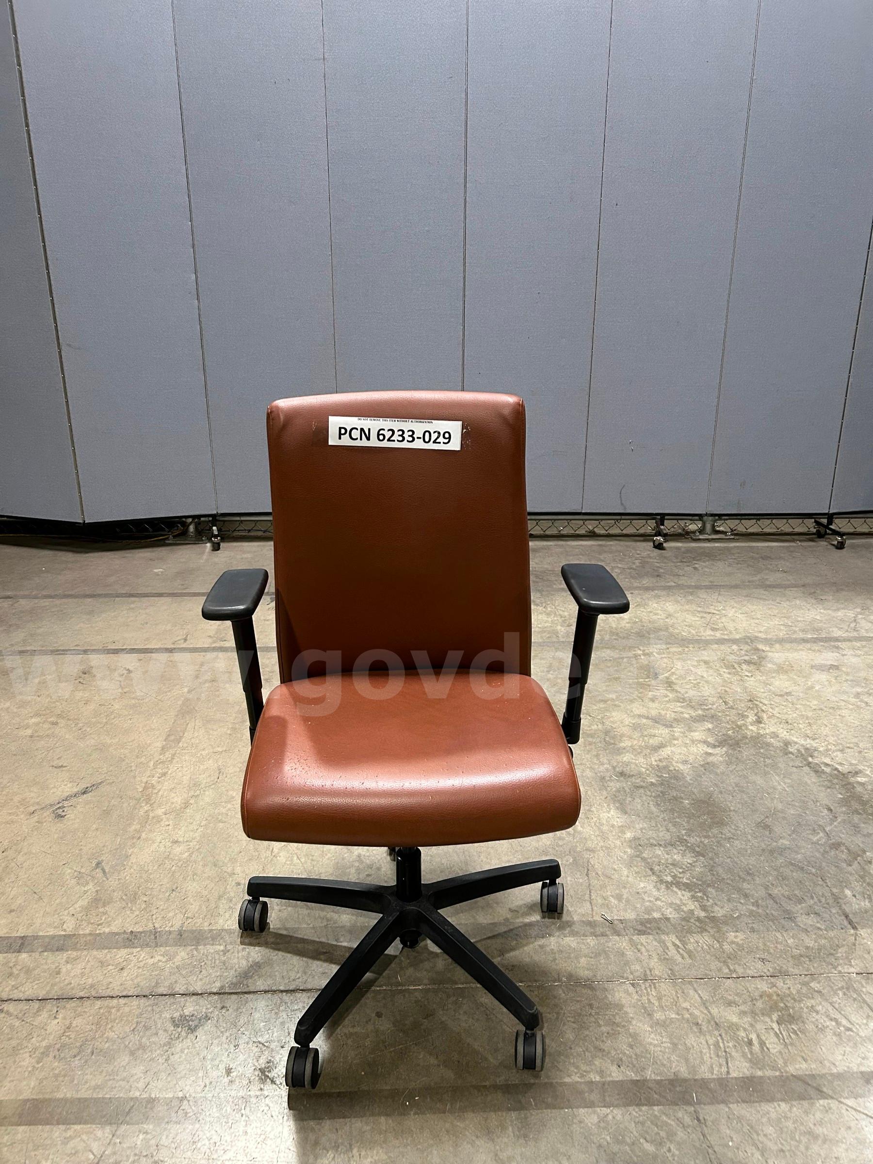 Computer Chair, Brown (worn spots on seat)