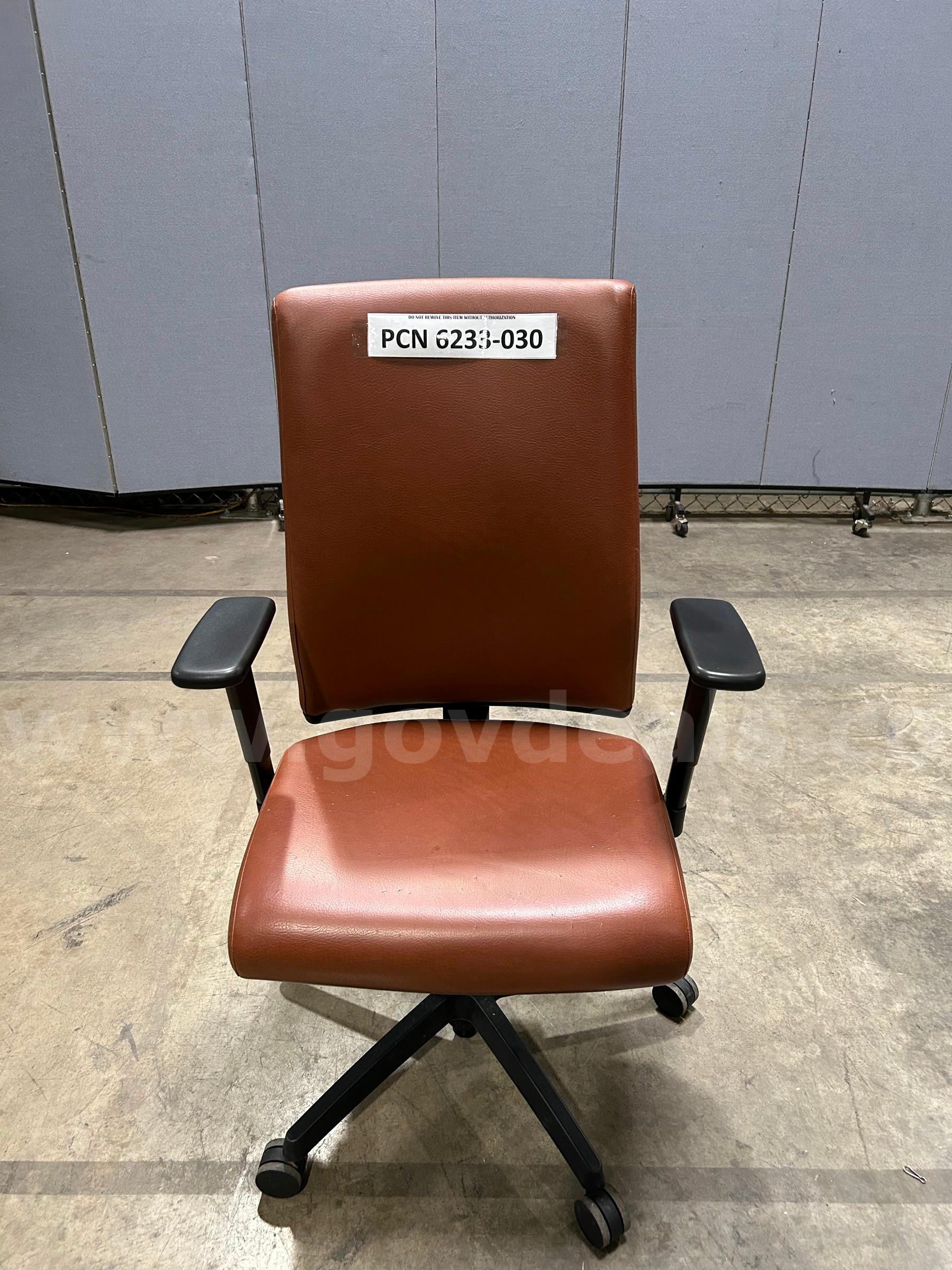 Computer Chair, Brown (worn spots on seat)