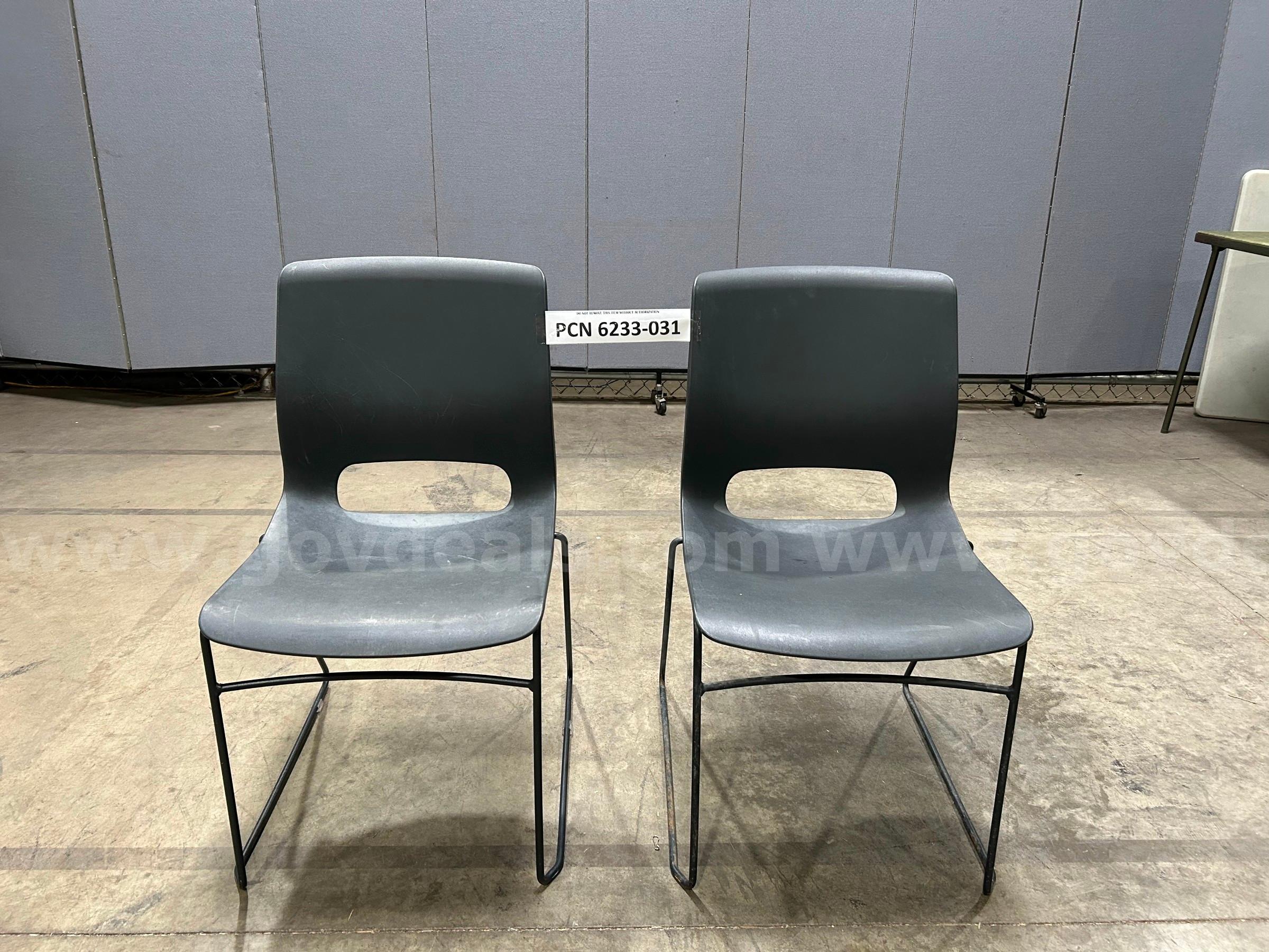 Guest, Chair, Armless, Grey, Metal Frame, Stackable   Government Surplus Auction - Primary Photo