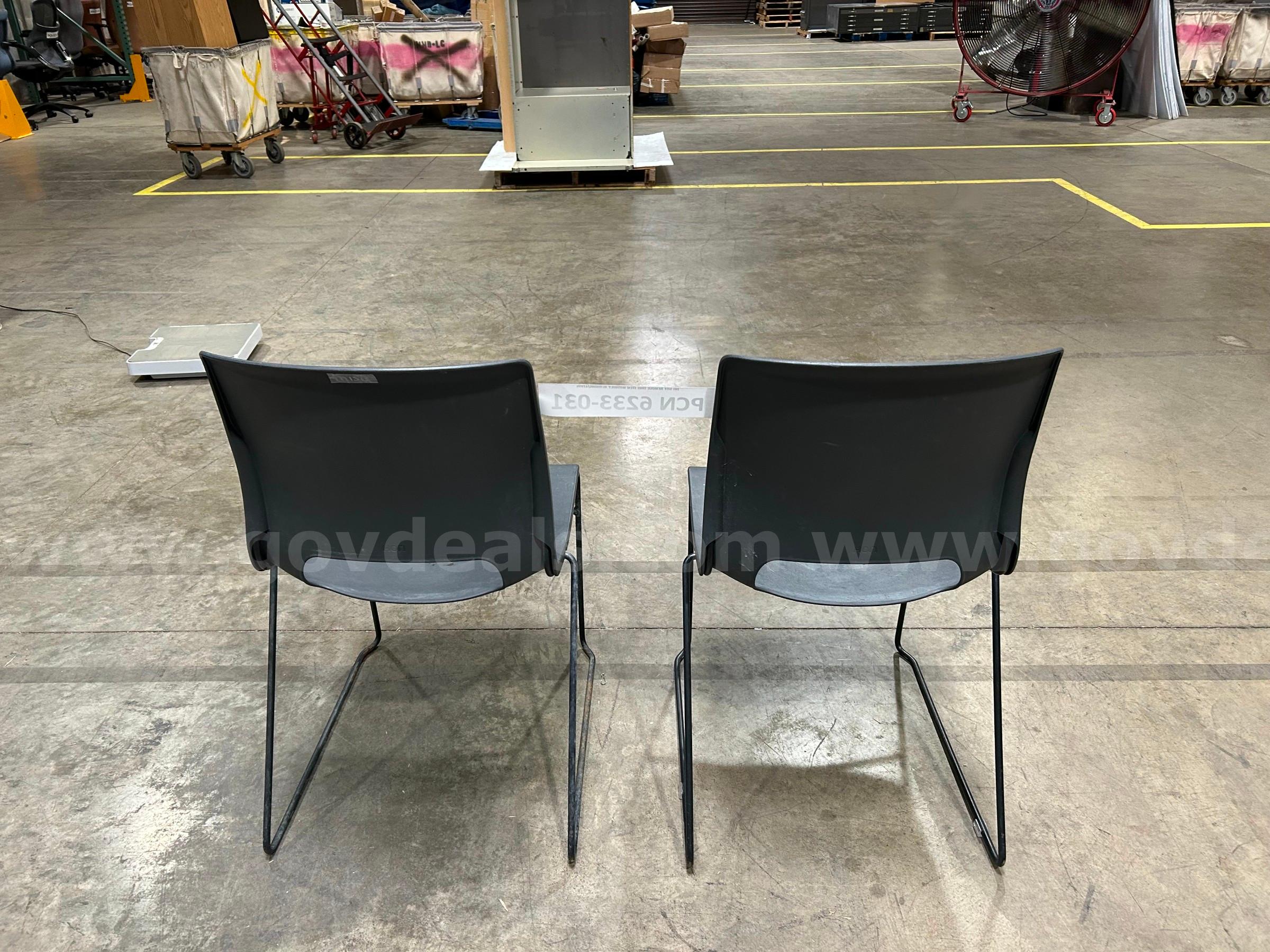 Guest, Chair, Armless, Grey, Metal Frame, Stackable   Government Surplus Auction - Photo #3