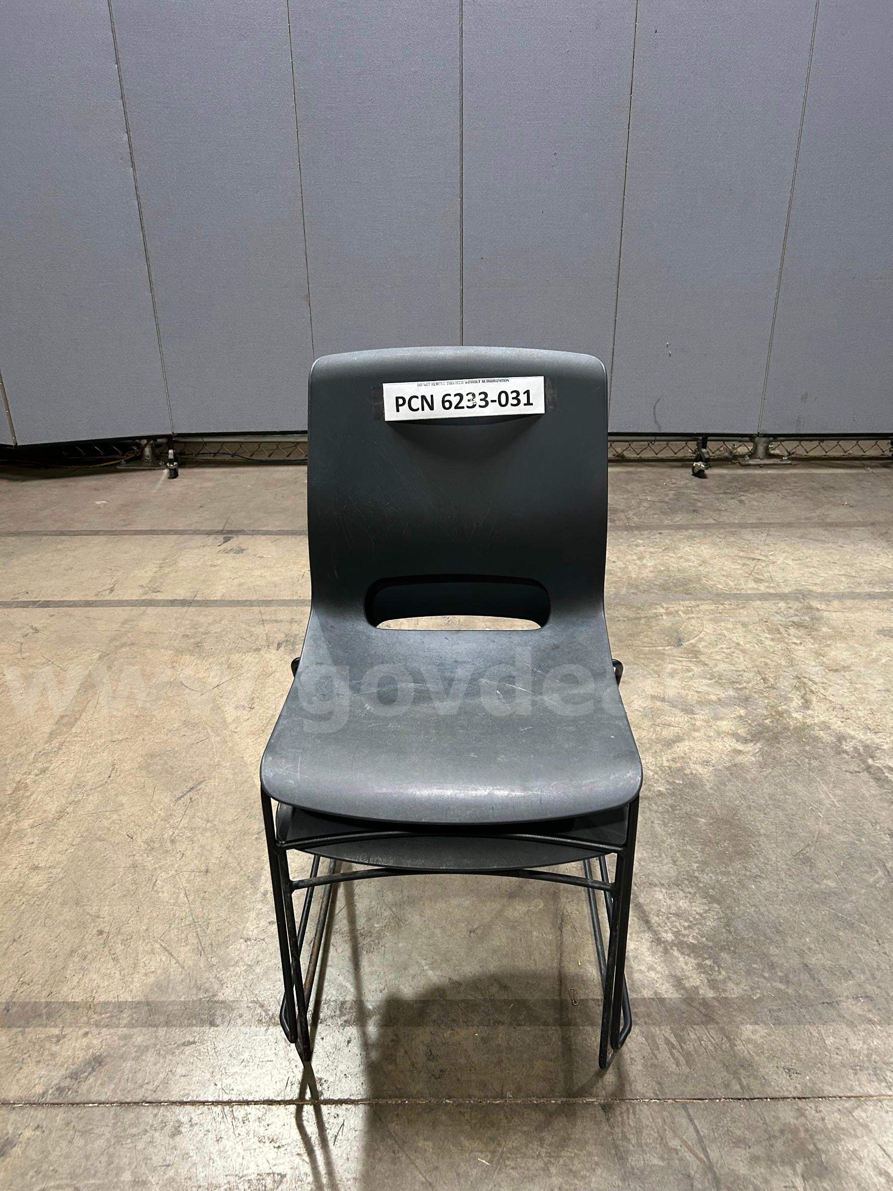 Guest, Chair, Armless, Grey, Metal Frame, Stackable   Government Surplus Auction - Photo #5