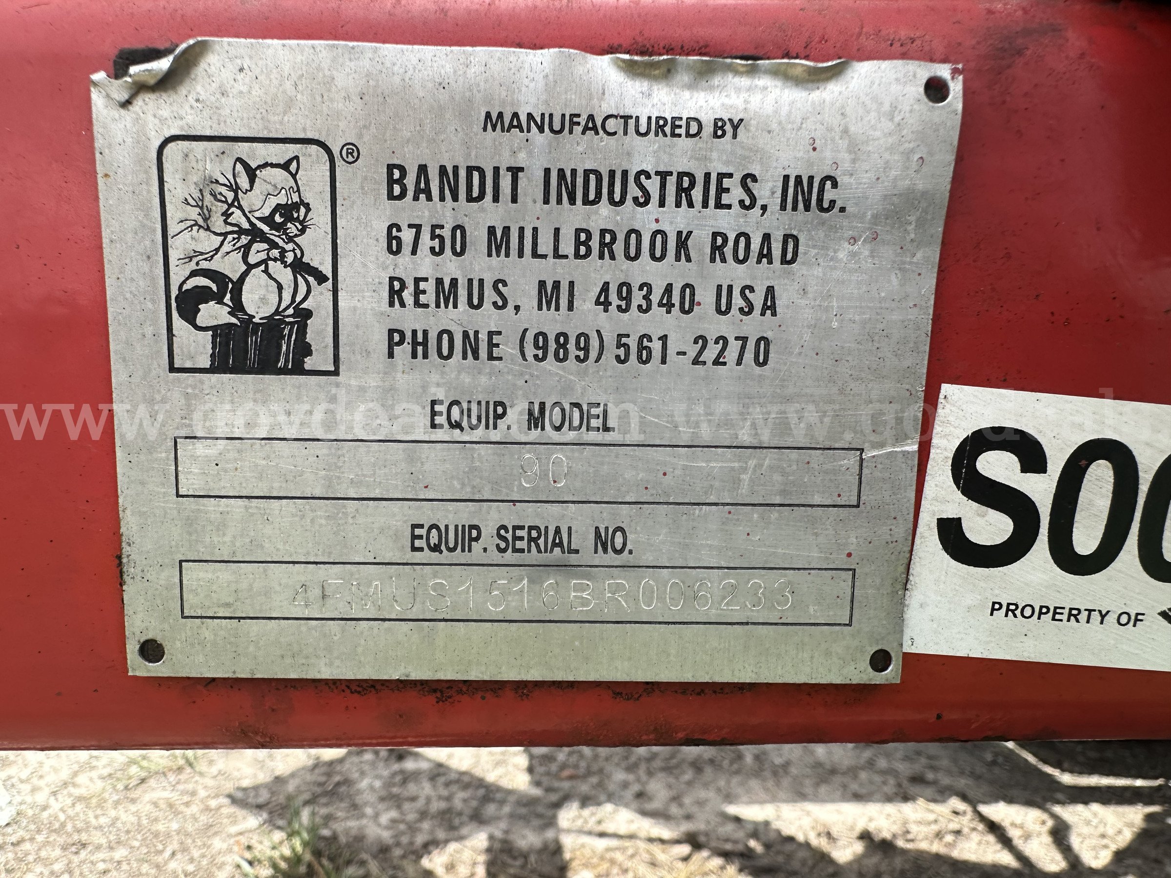 2011 Bandit 90XP S/A Portable Brush Chipper  ****RESERVE REDUCED**** Bandit 90XP Government Surplus Auction - Photo #5
