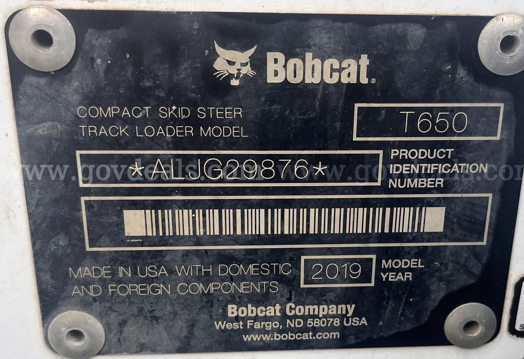 2019 Bobcat T650 Bobcat T650 Government Surplus Auction - Photo #6